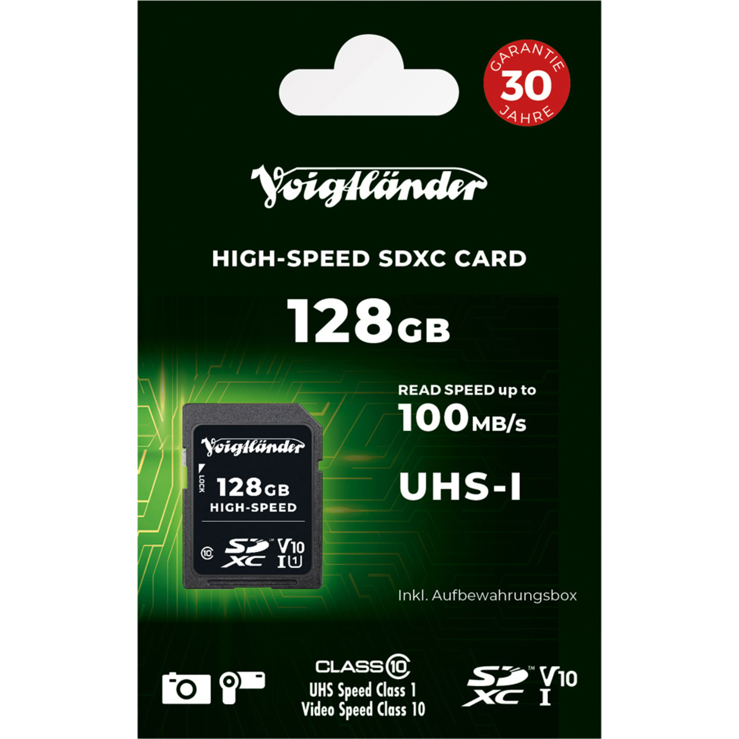 Voigtländer 128GB High-Speed SDXC Class 10 UHS-I V10