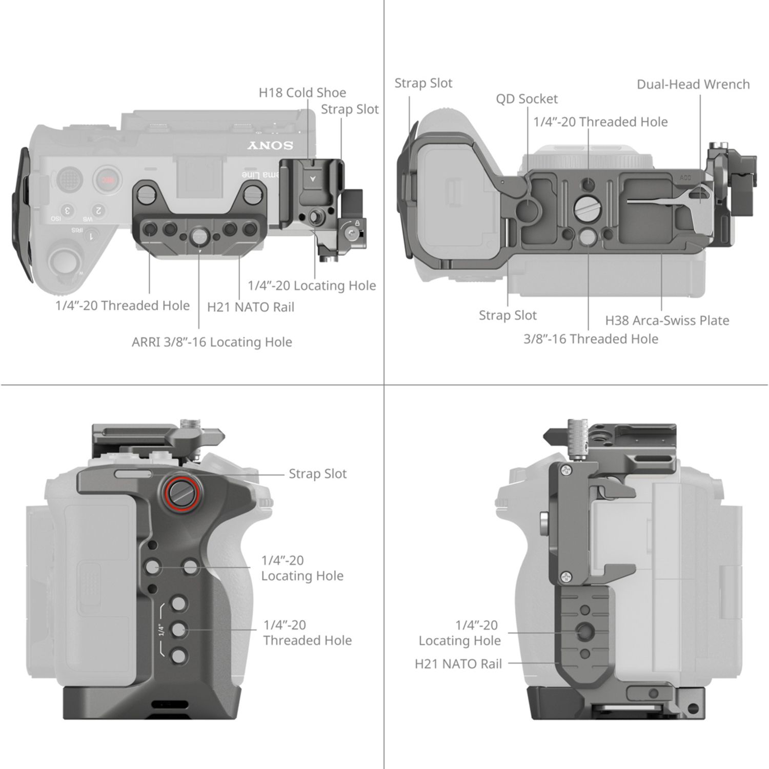 SmallRig HawkLock QR Advanced Cage Kit 4771 für Sony FX3 und FX30