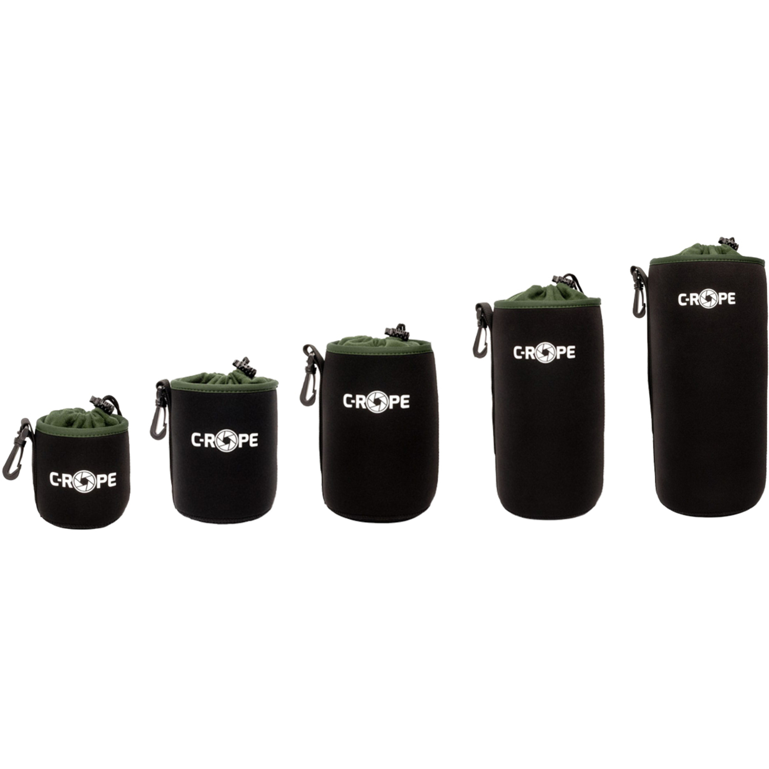C-Rope Objektivbeutel-Set Neopren (XS, S, M, L, XL) schwarz-oliv