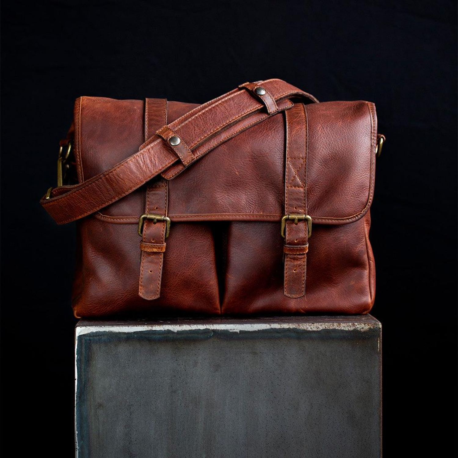 Bronkey Roma Leder Camera Bag Cognac