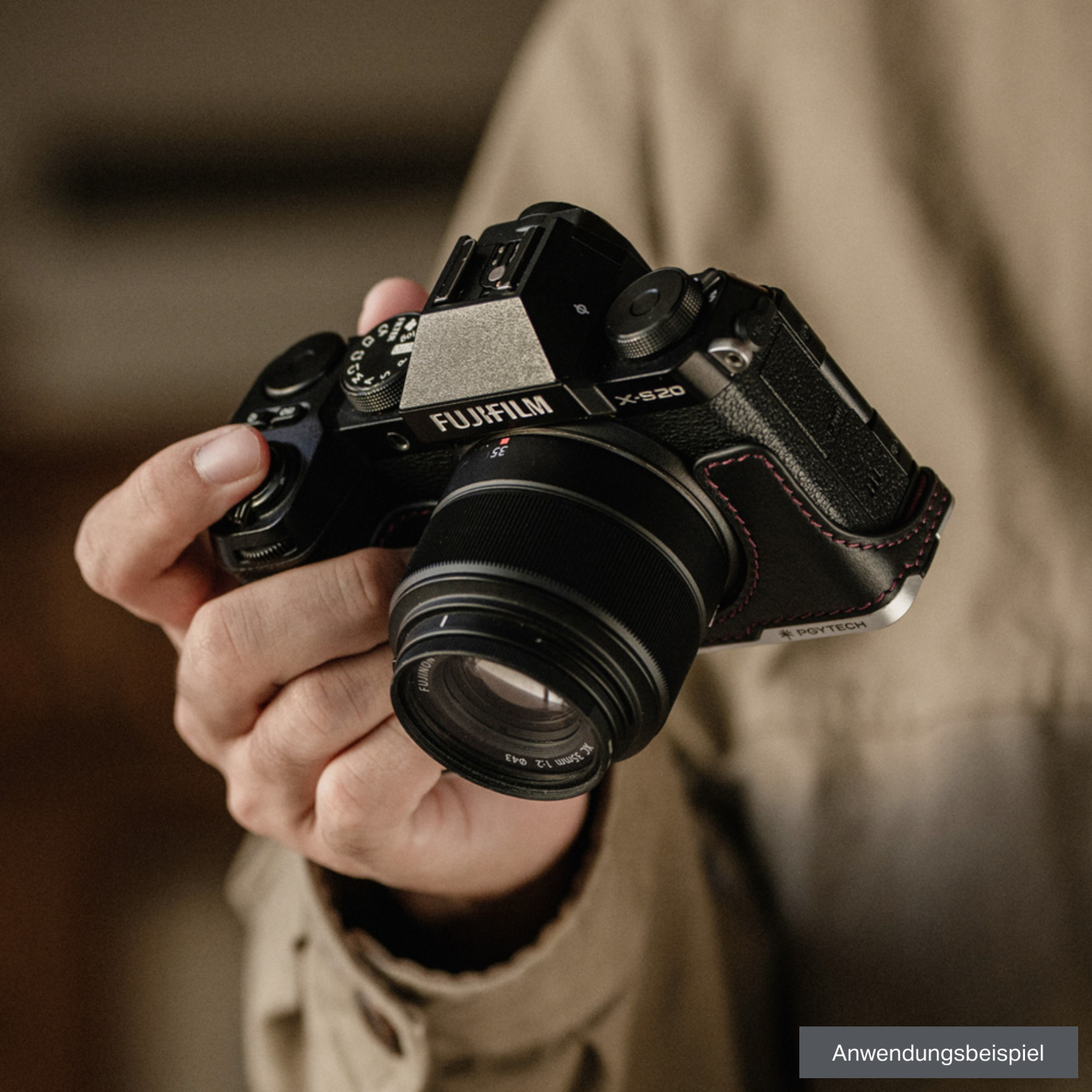 PGYTECH Leder-Kameracase Midnight Black für Fujifilm X-S20
