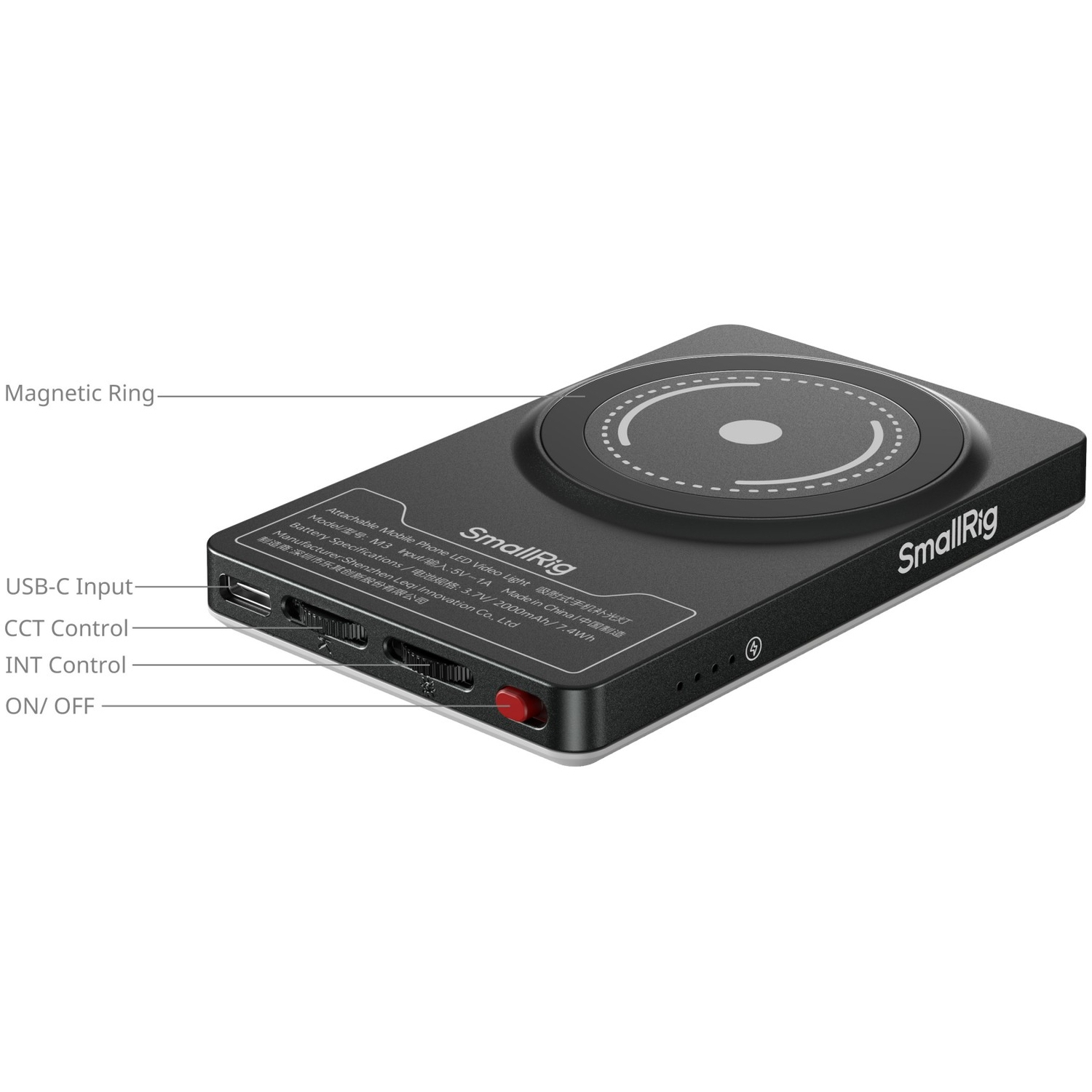 SmallRig M3 Aufsteckbares LED-Videolicht mit Clip 5505 tintenblau