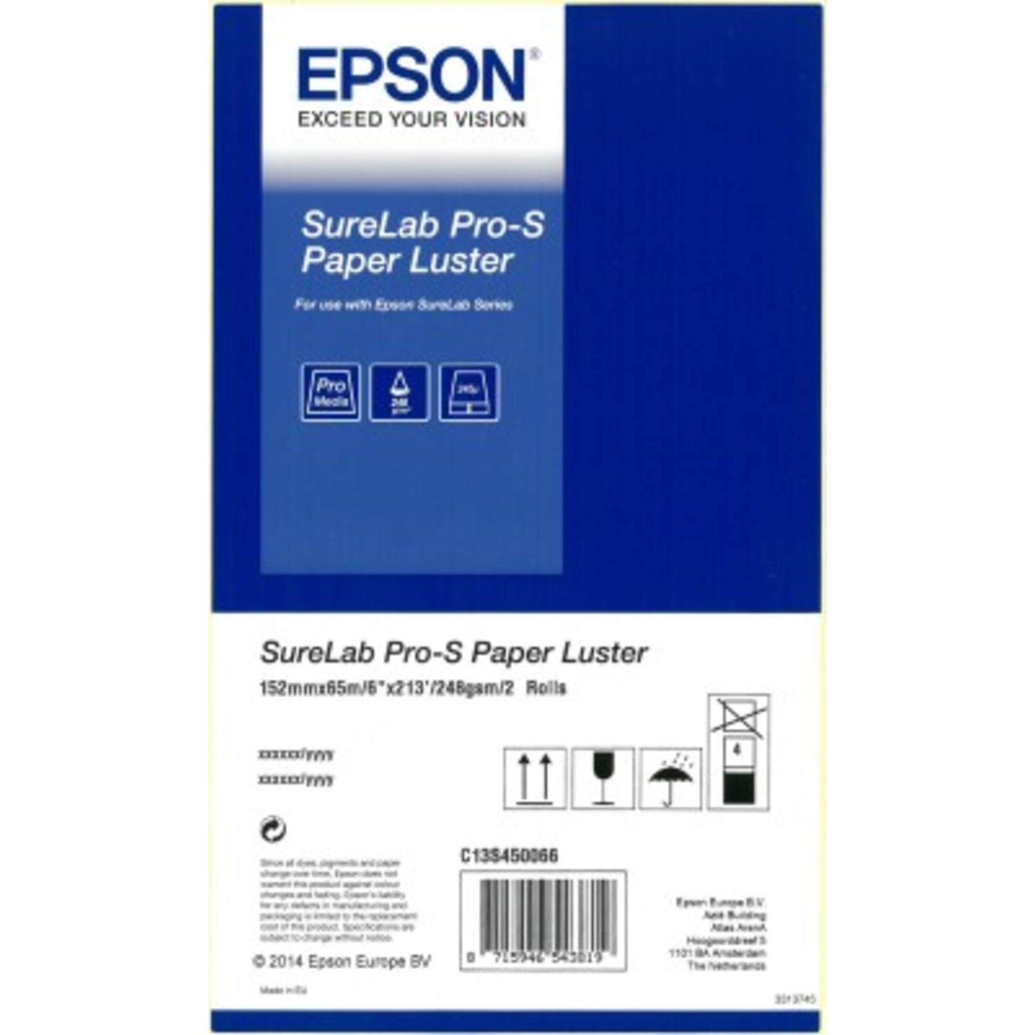 Epson SureLab Pro-S Paper Luster 6 x 65 2 Rollen