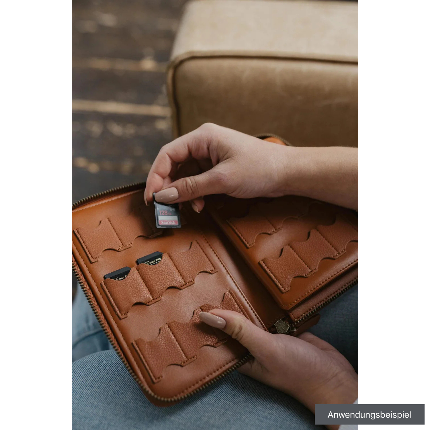 LOULEX Speicherkartenetui SD-Wallet braun für SD-Karten