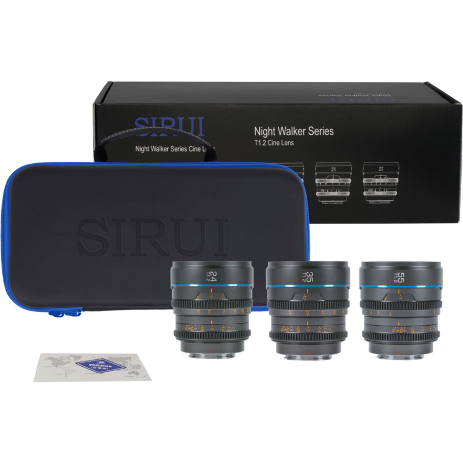 Sirui Night Walker 24mm, 35mm und 55mm T1.2 S35 für Sony E-Mount Kit grau
