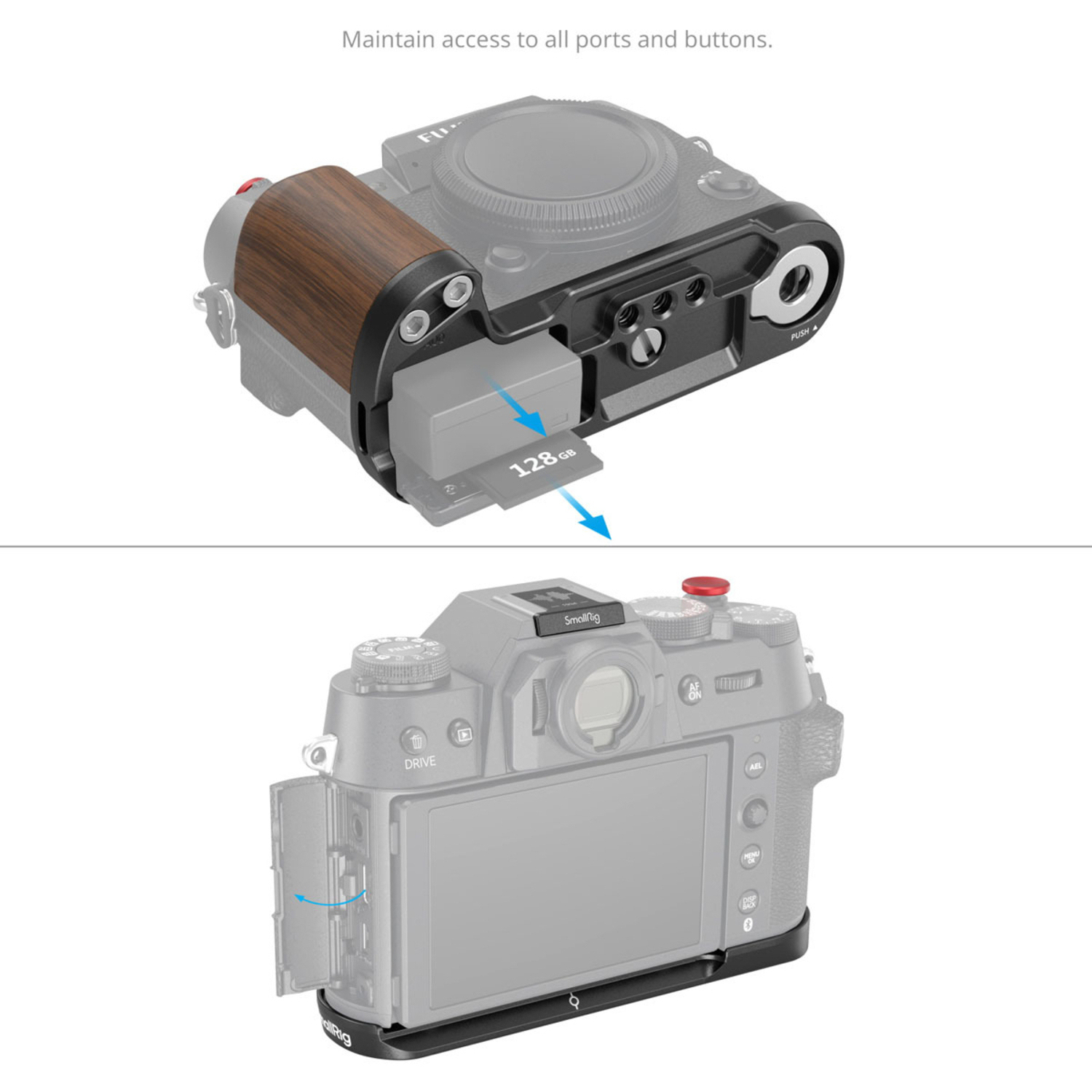 SmallRig Wooden L-Shape Handle 4784 schwarz für Fujifilm X-T50