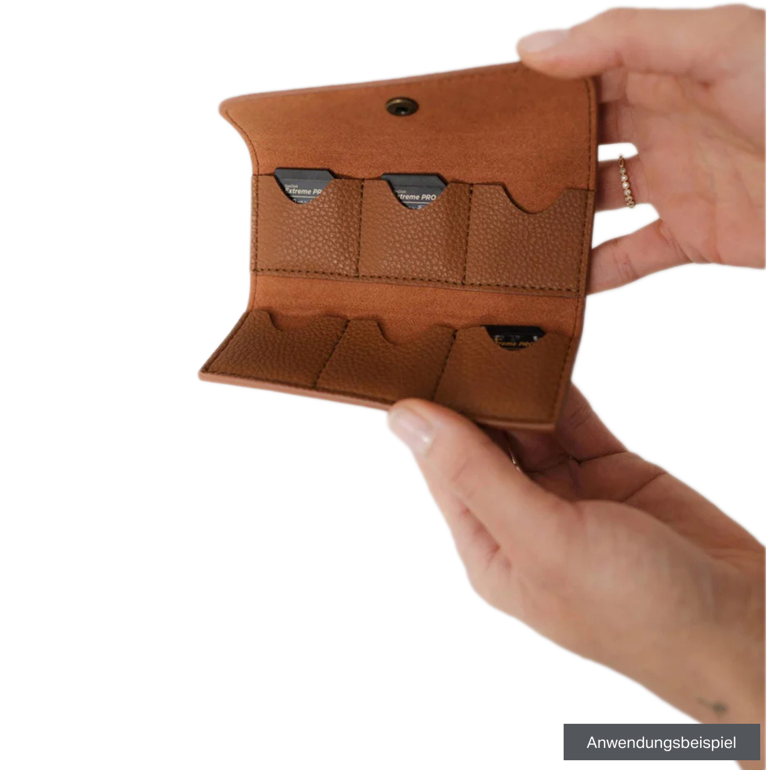 LOULEX Speicherkartenetui Mini SD-Wallet braun für SD-Karten