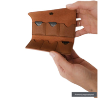 LOULEX Speicherkartenetui Mini SD-Wallet braun für SD-Karten