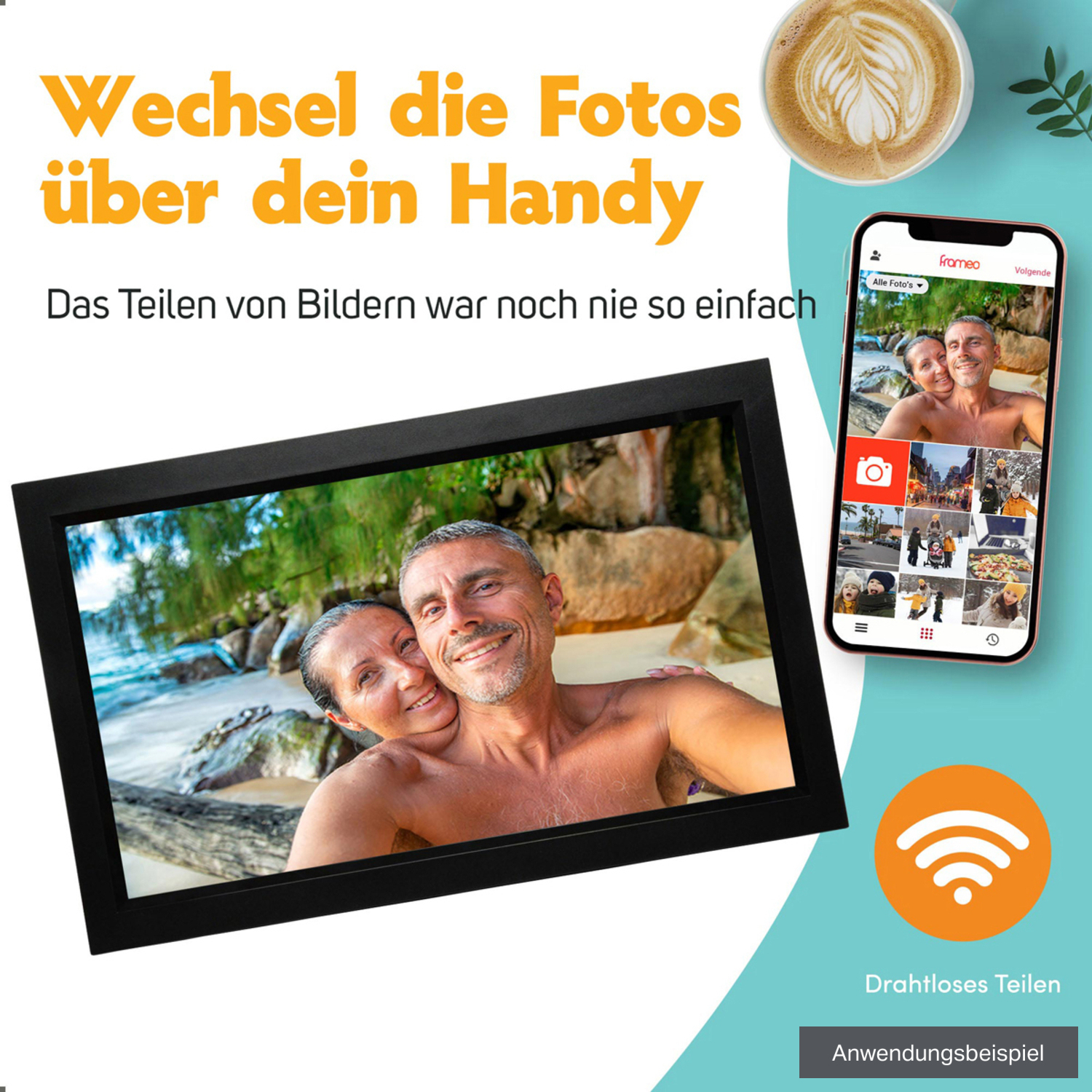 Pora&Co Digitaler Bilderrahmen WF-155T 15,6" schwarz