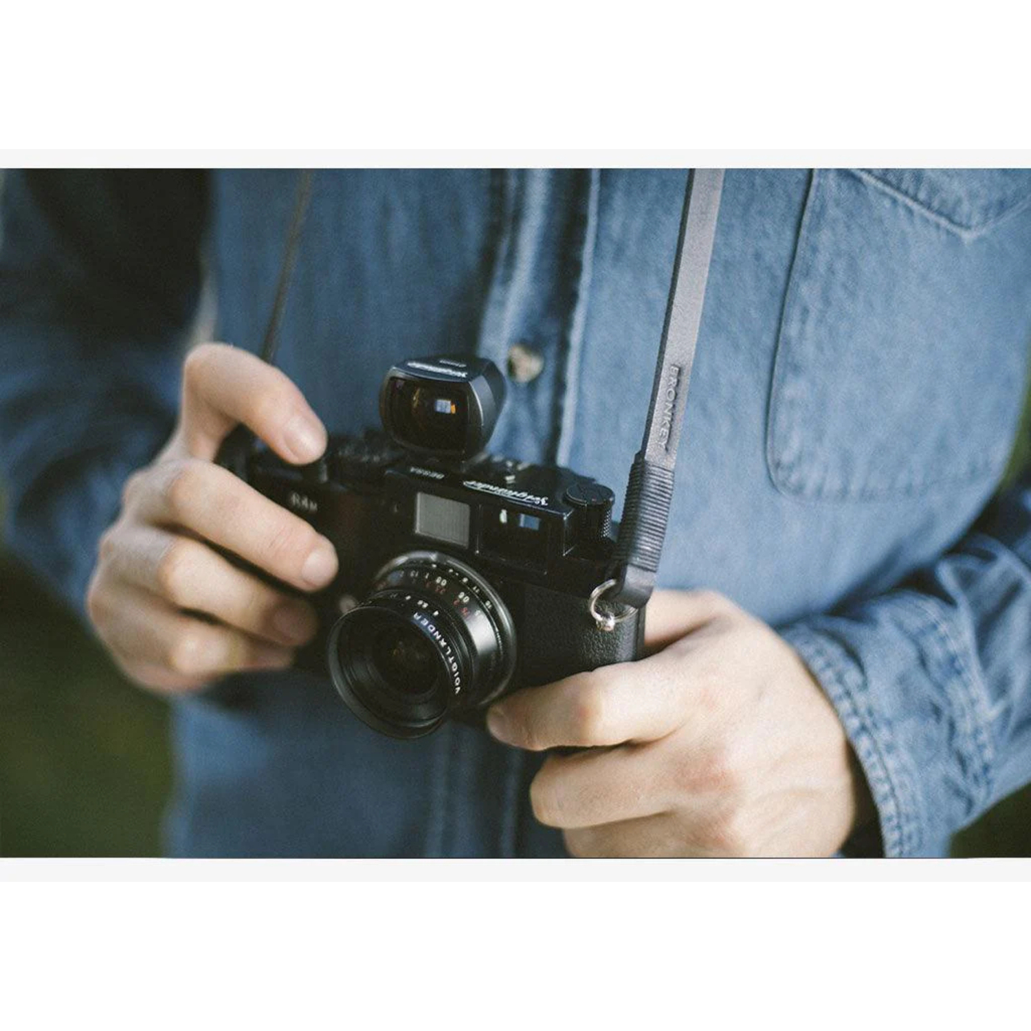 Bronkey Kameragurt Tokyo #104 Leder 120cm schwarz