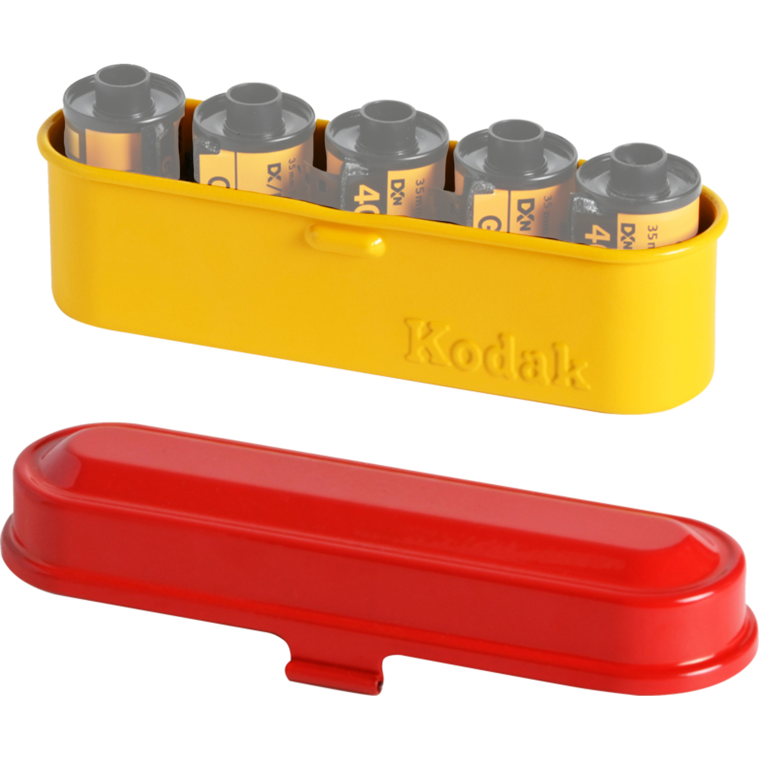 Kodak Filmdose gelb mit rotem Deckel