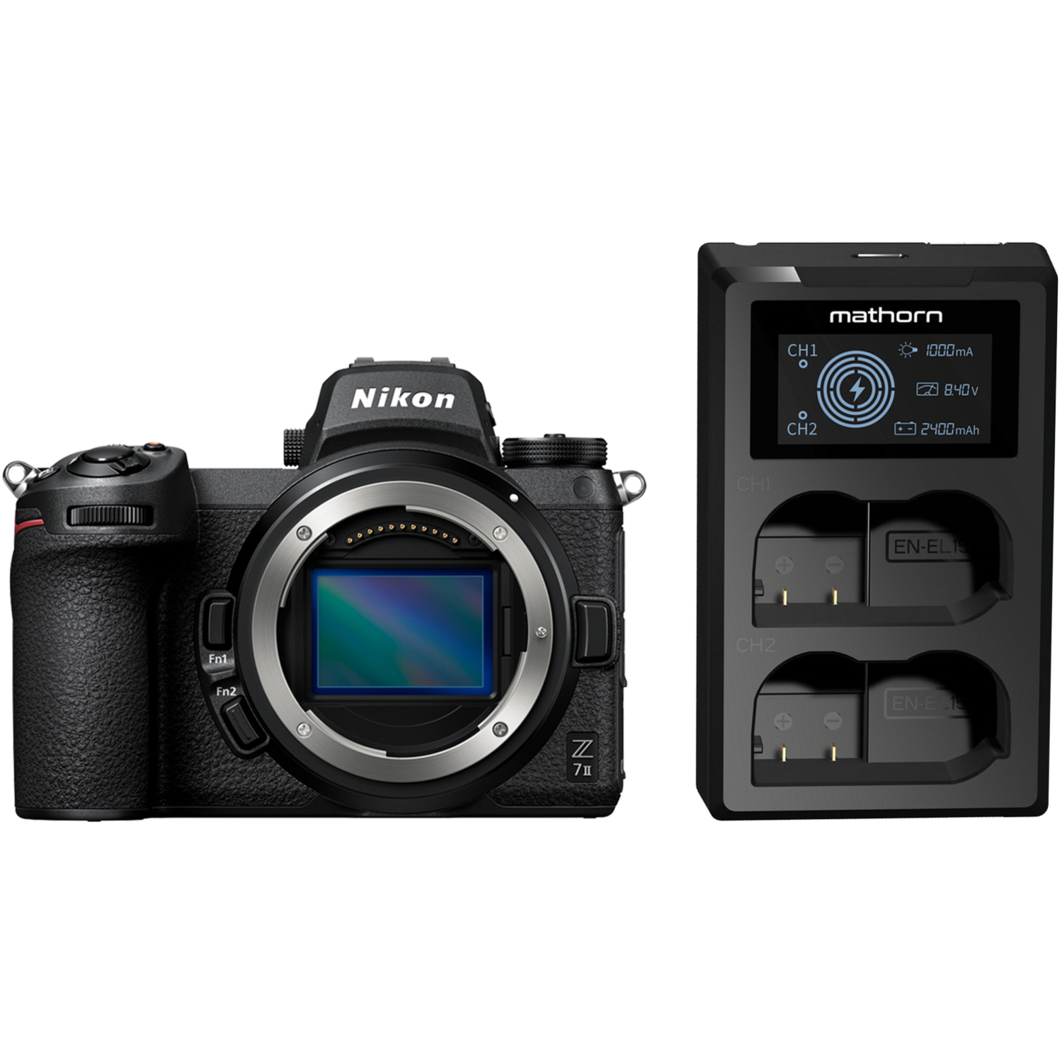 Nikon Z7 II mit Mathorn Dual-Akkuladegerät MBC-D210