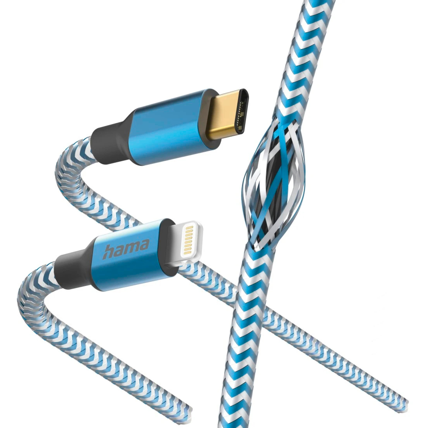 Hama Ladekabel "Reflective" USB-C-Lightning 1,5m Blau
