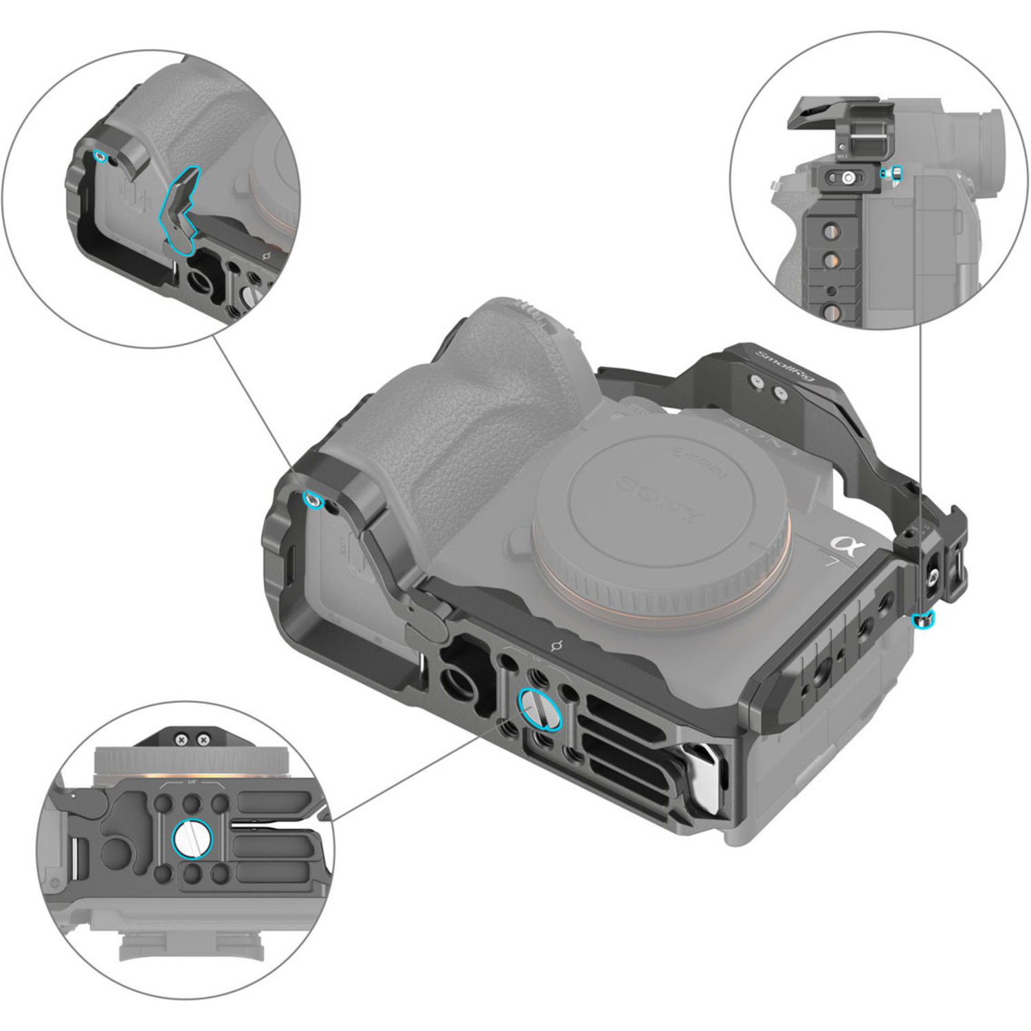 SmallRig HawkLock QR Cage Kit 4538 für Sony Alpha 7R V, IV, 7S III