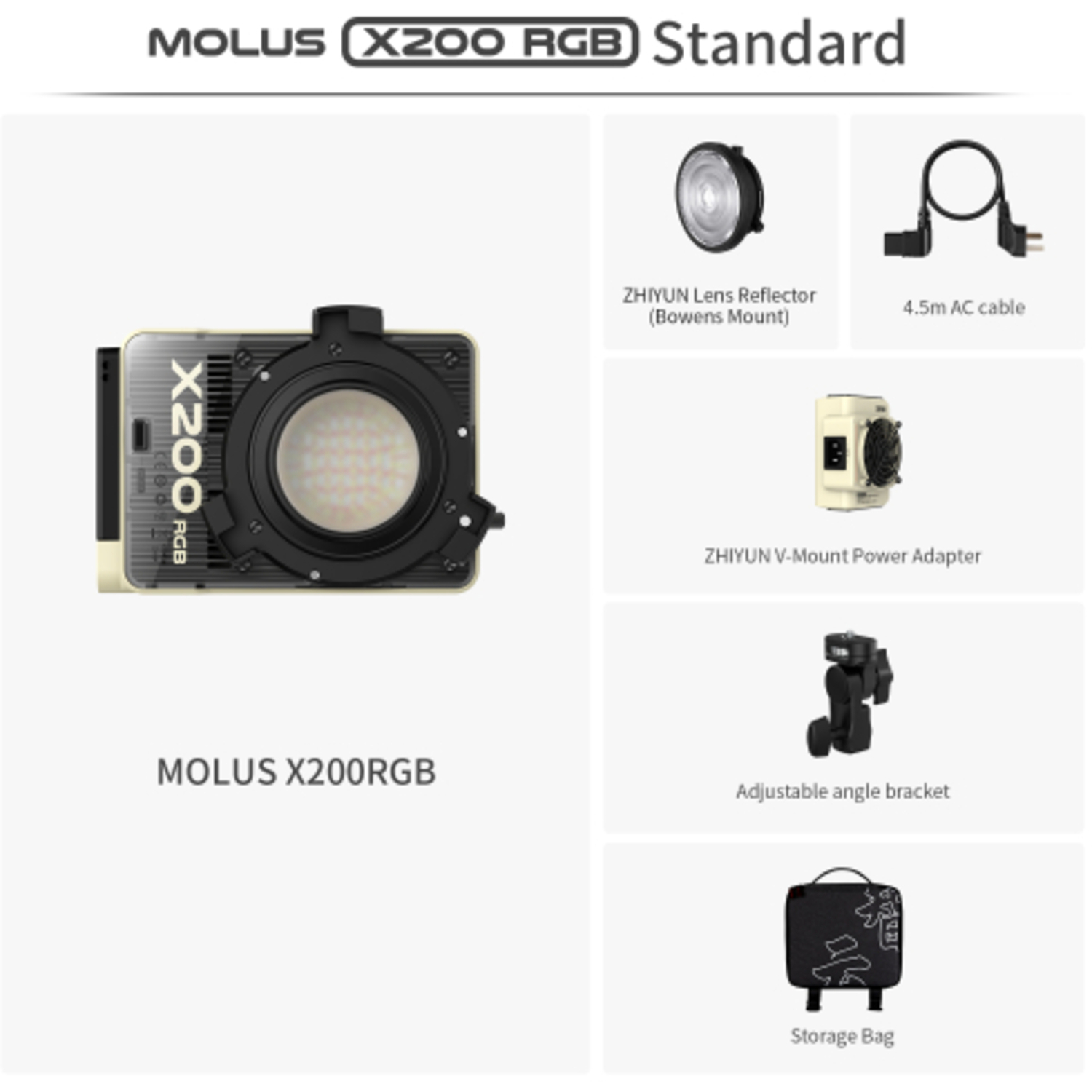 Zhiyun MOLUS X200 RGB LED Leuchte Standard