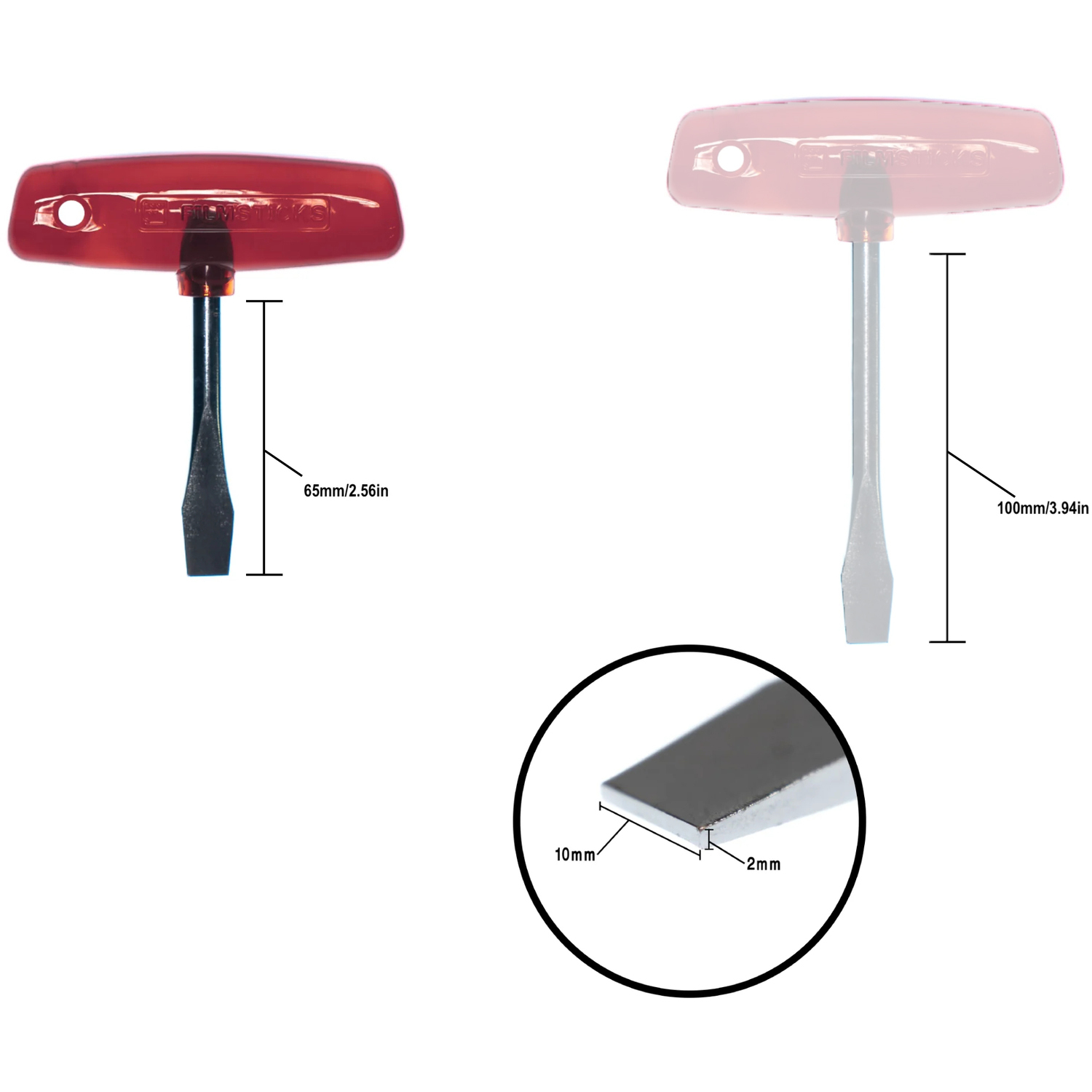 Filmsticks T-Griff 10mm Schlitzschraubendreher, Rot