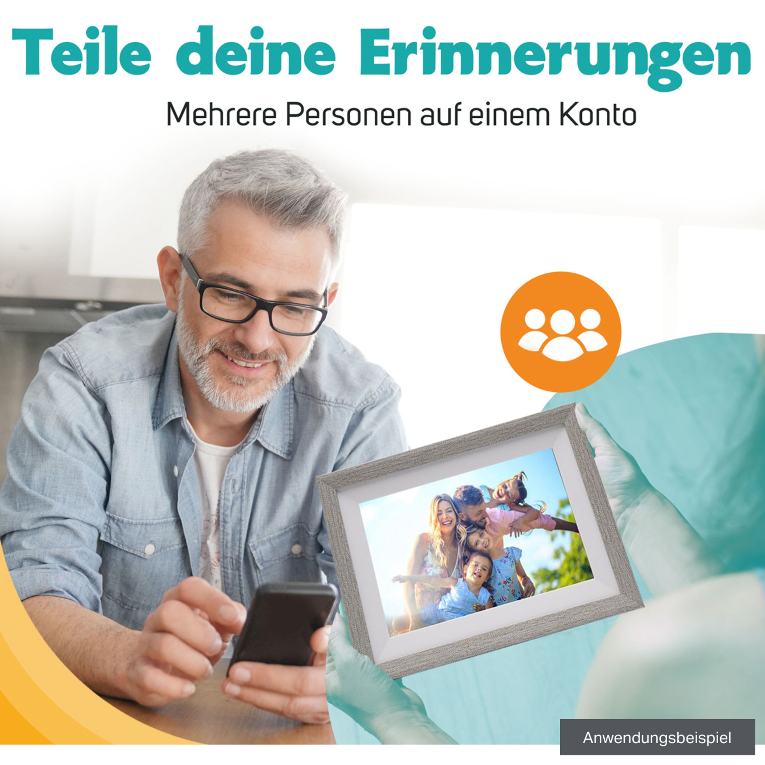 Pora&Co Digitaler Bilderrahmen WF-105T-SL 10" weiß-silber