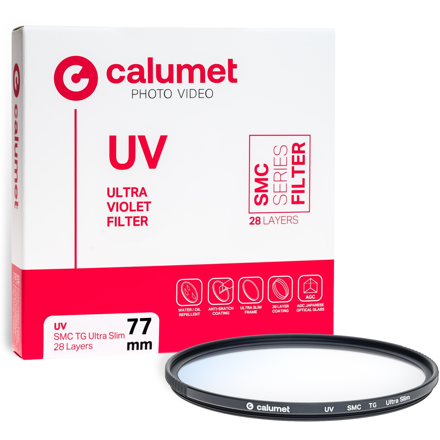Calumet UV-Filter SMC TG Ultra Slim 28 Lagen 77mm