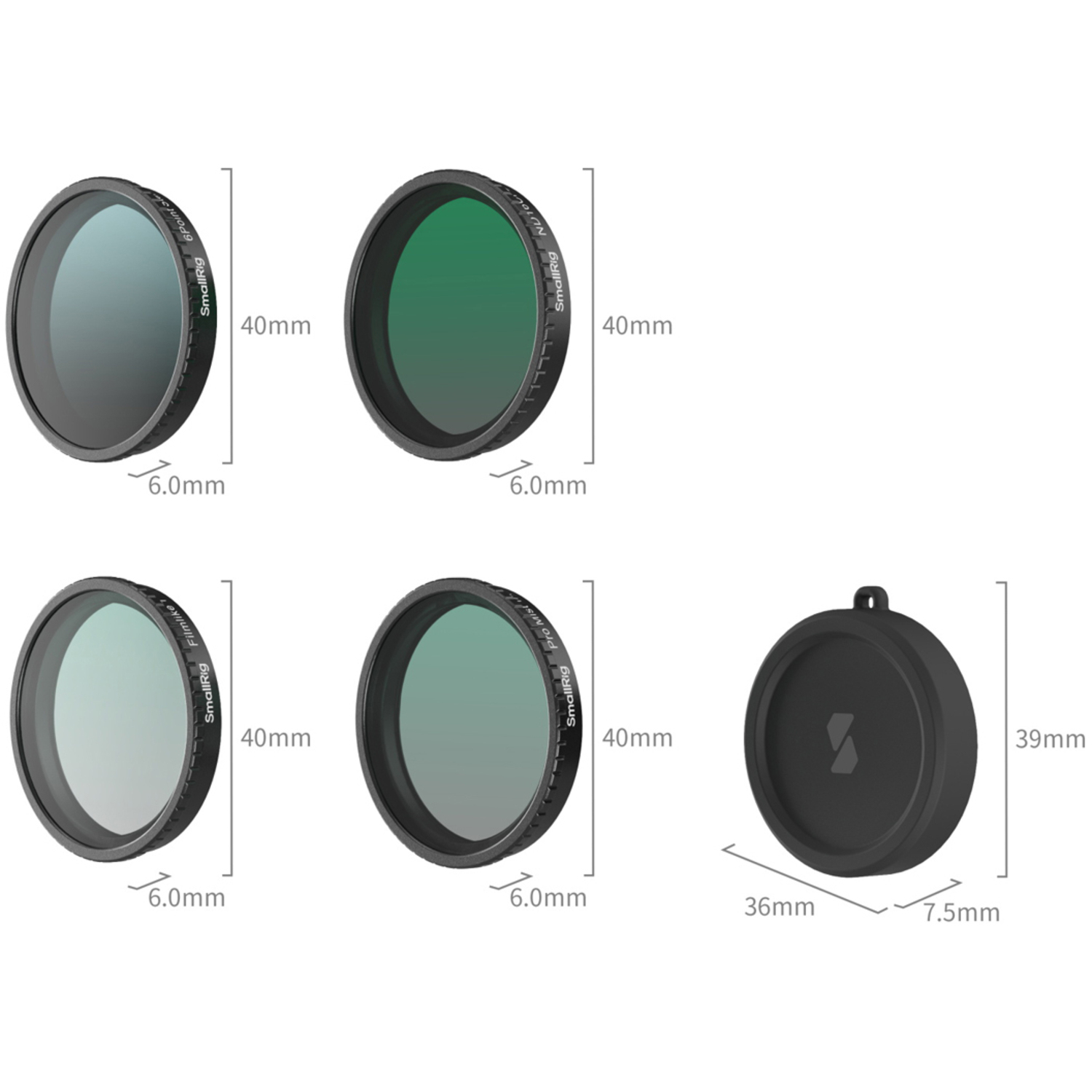 SmallRig Standard-Filter Kit 5412 für DJI Osmo Action 5 Pro und Osmo Action 4 