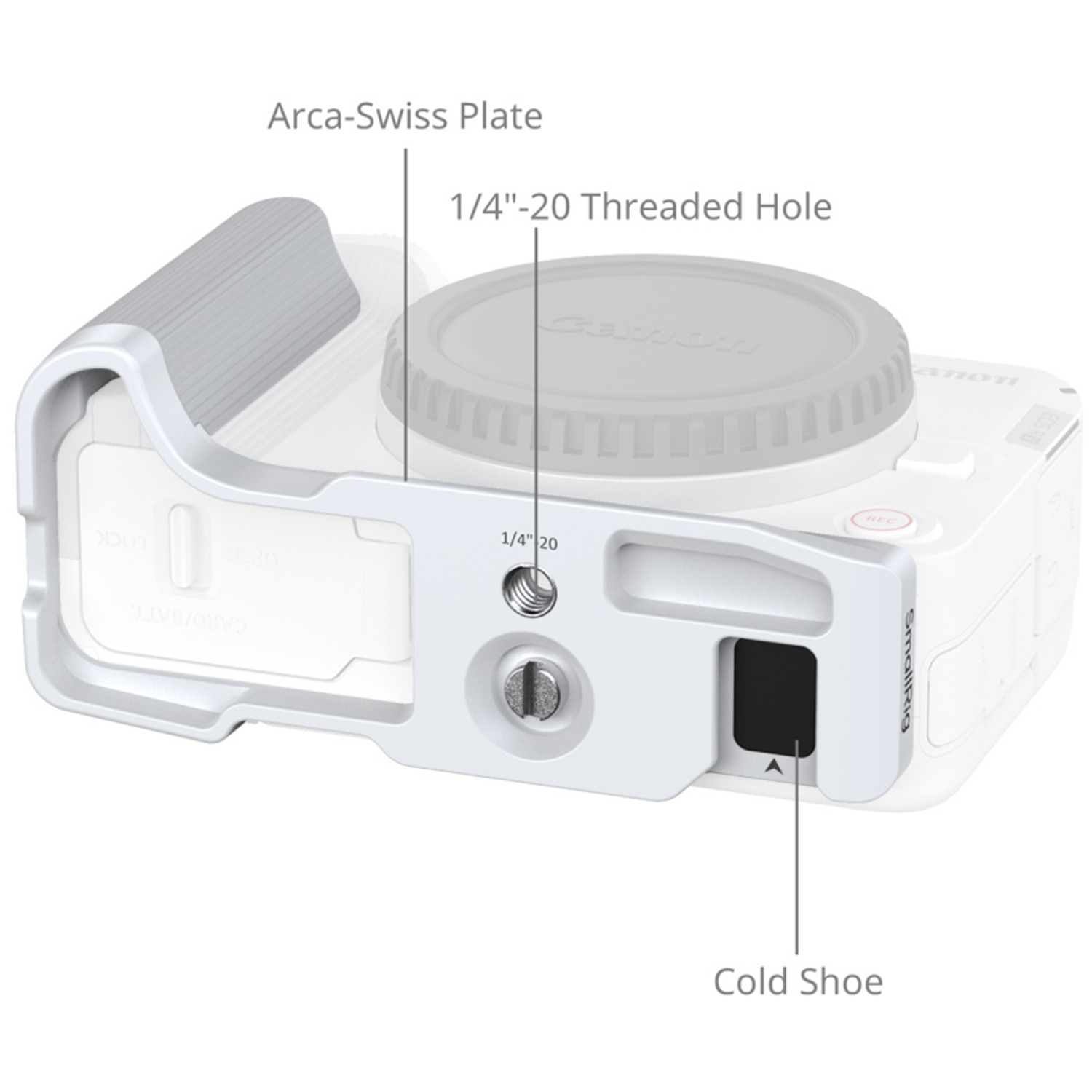 SmallRig L-förmige Montageplatte 5430 weiß für Canon EOS R50 V