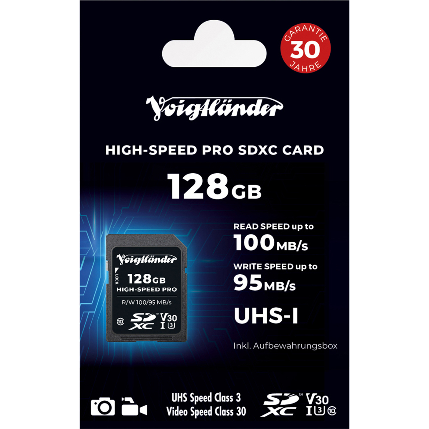 Voigtländer 128GB High-Speed Pro SDXC Class 10 UHS-I V30
