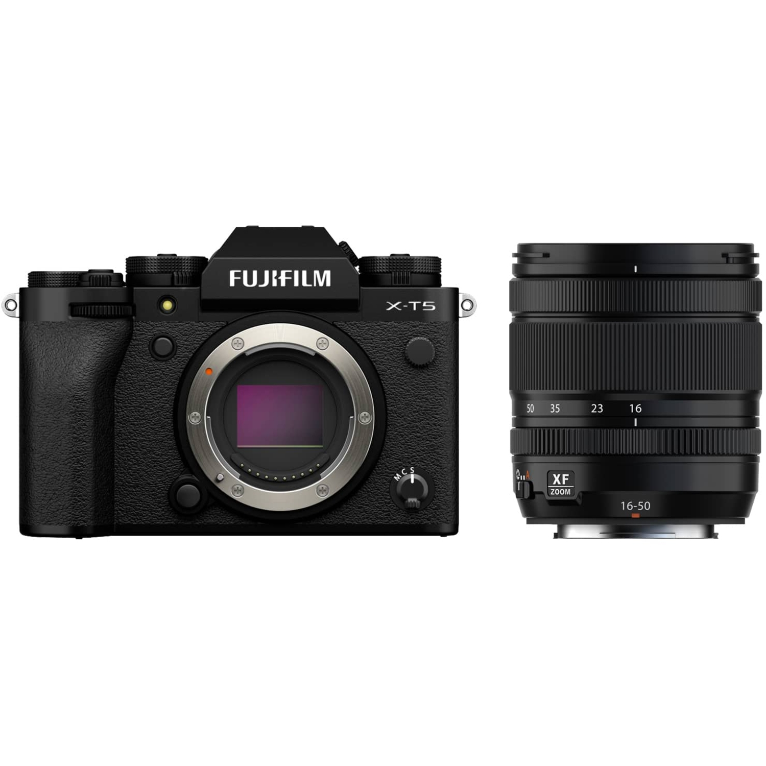 Fujifilm X-T5 schwarz mit FUJINON XF16-50mm F2.8-4.8 R LM WR