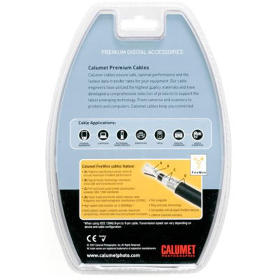 Calumet FireWire Kabel (IEEE1394) 400 Mbps 1,2 Meter (6-pin auf 4-pin)