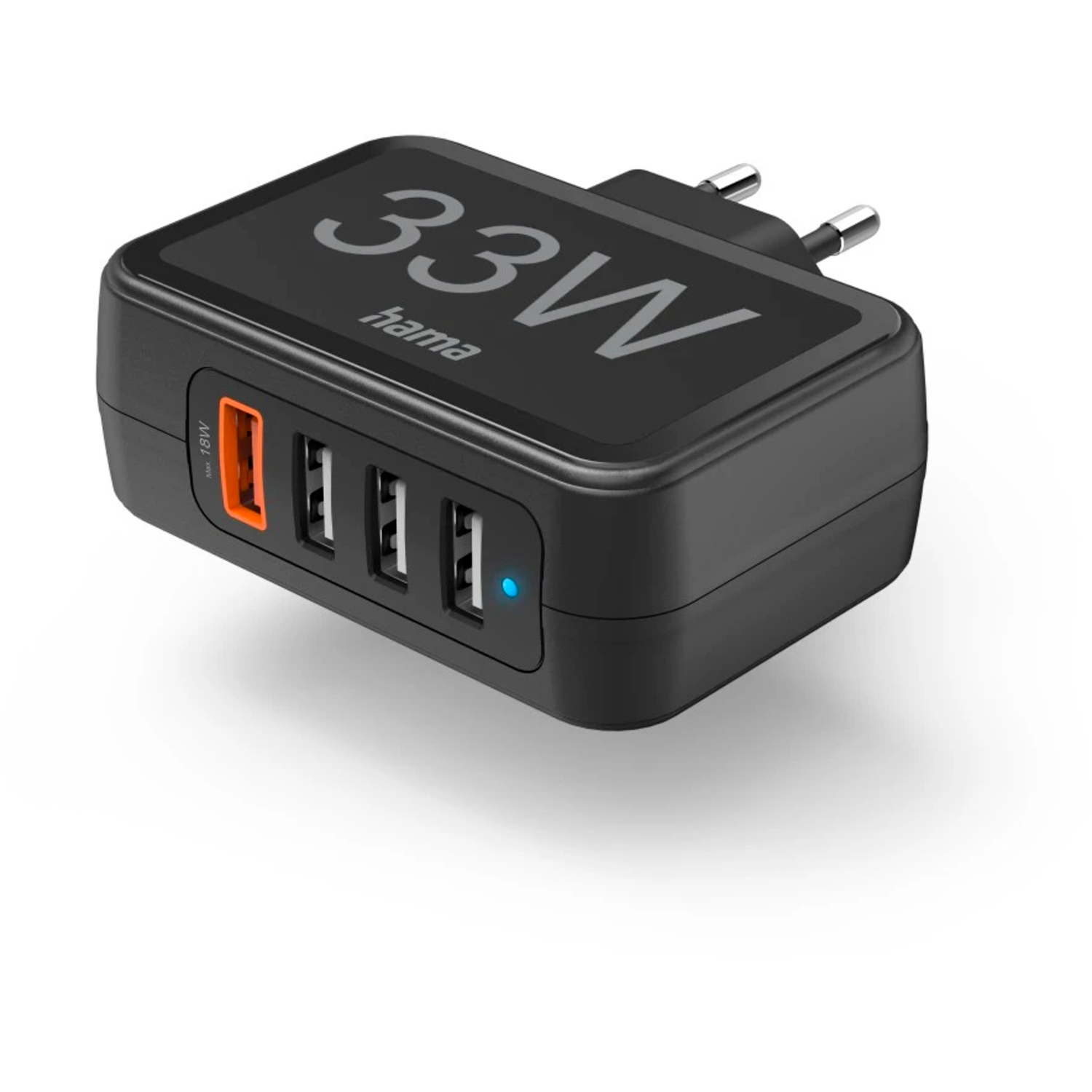 Hama Schnellladegerät 4x USB-A Qualcomm 3.0 33W schwarz