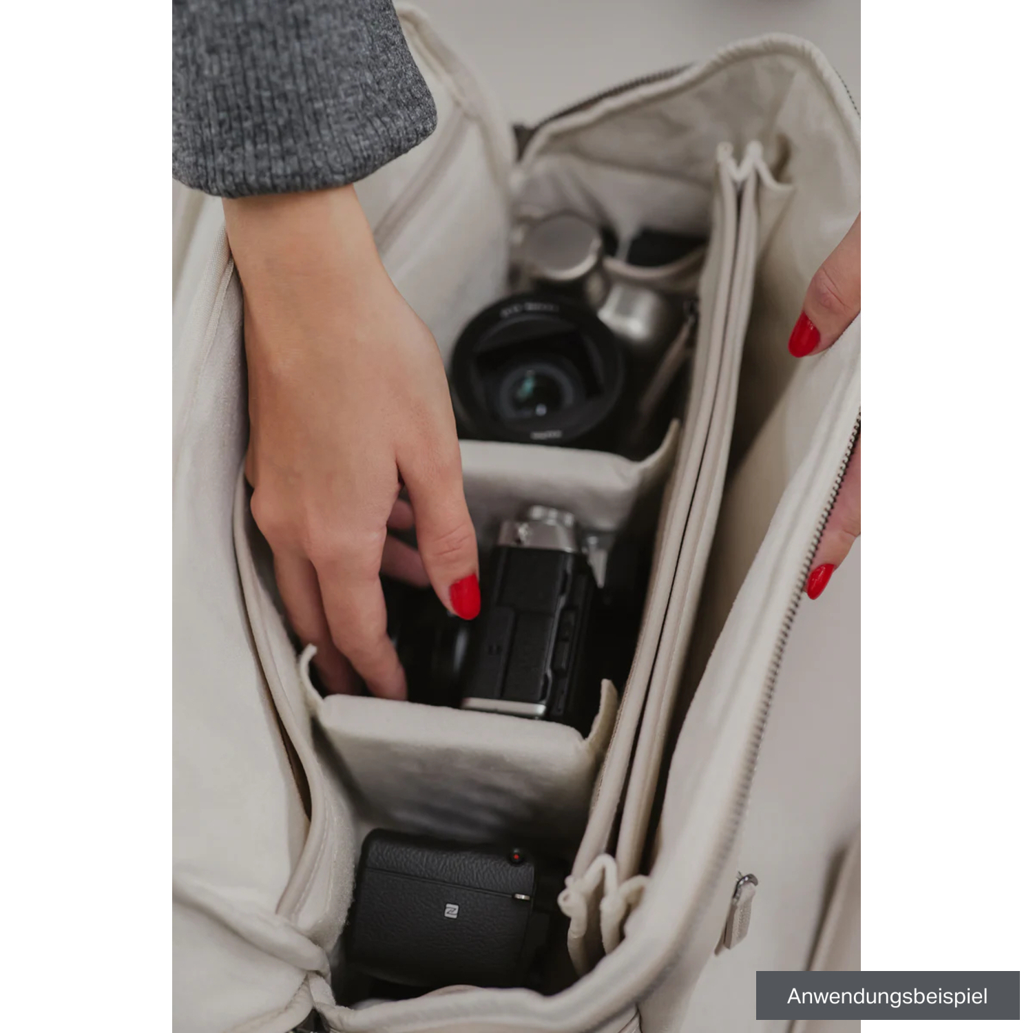 LOULEX x MALEY Umhängetasche XL-Organizer Bag 12,1L beige