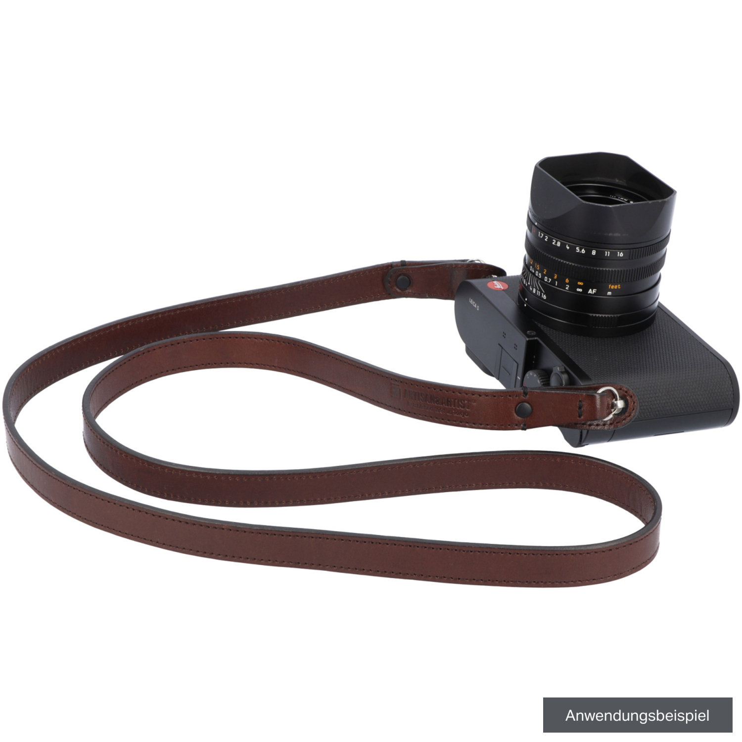 Artisan&Artist Kameragurt ACAM-288 DBR Tochigi-Leder Langversion braun