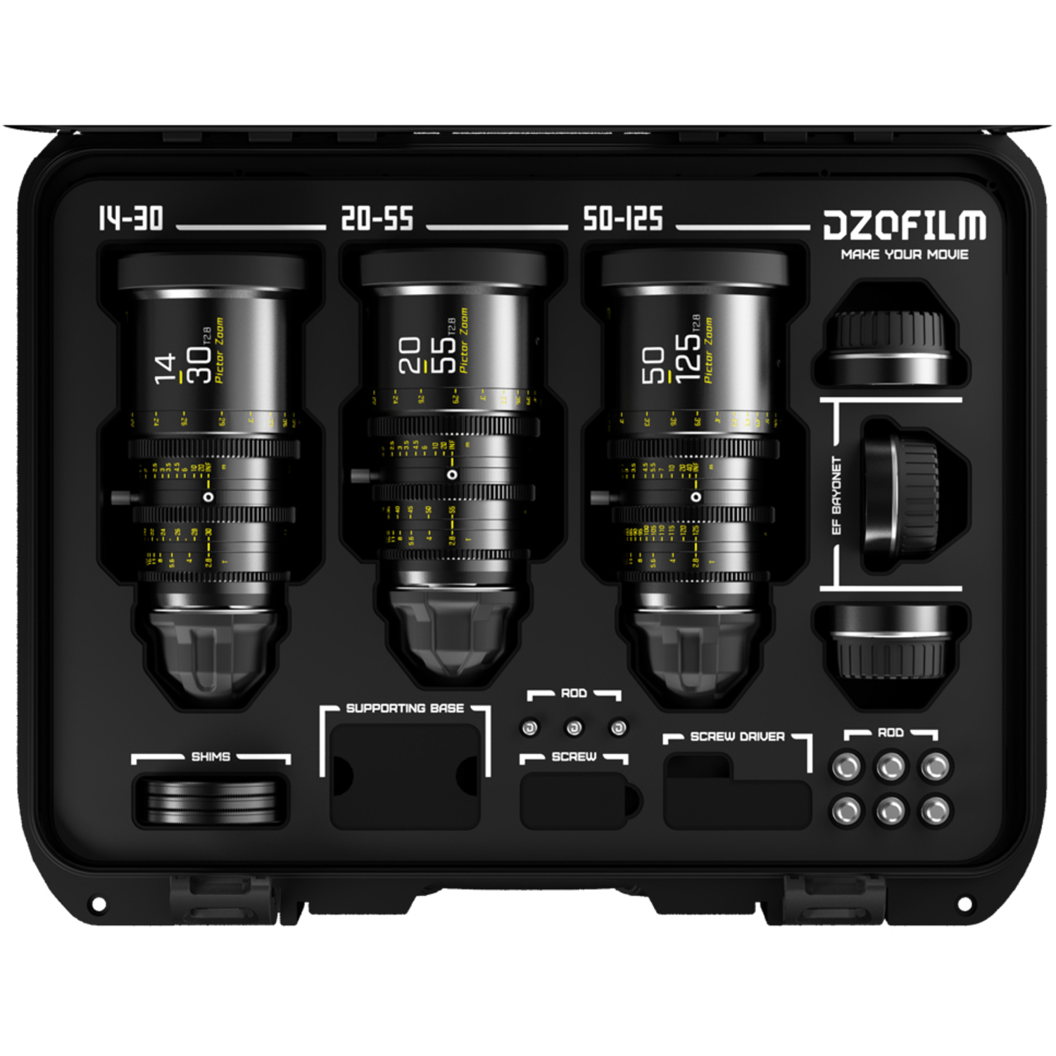 DZOFILM PICTOR ZOOM 3-Lens Kit 14-30/20-55/50-125mm T2.8 für PL/EF-Mount