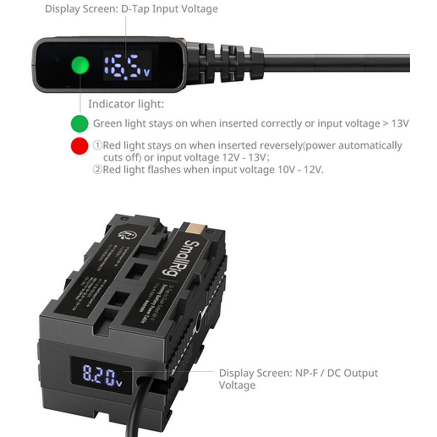 SmallRig D-Tap multifunktionales NP-F Dummy-Batterie-Stromkabel 4884