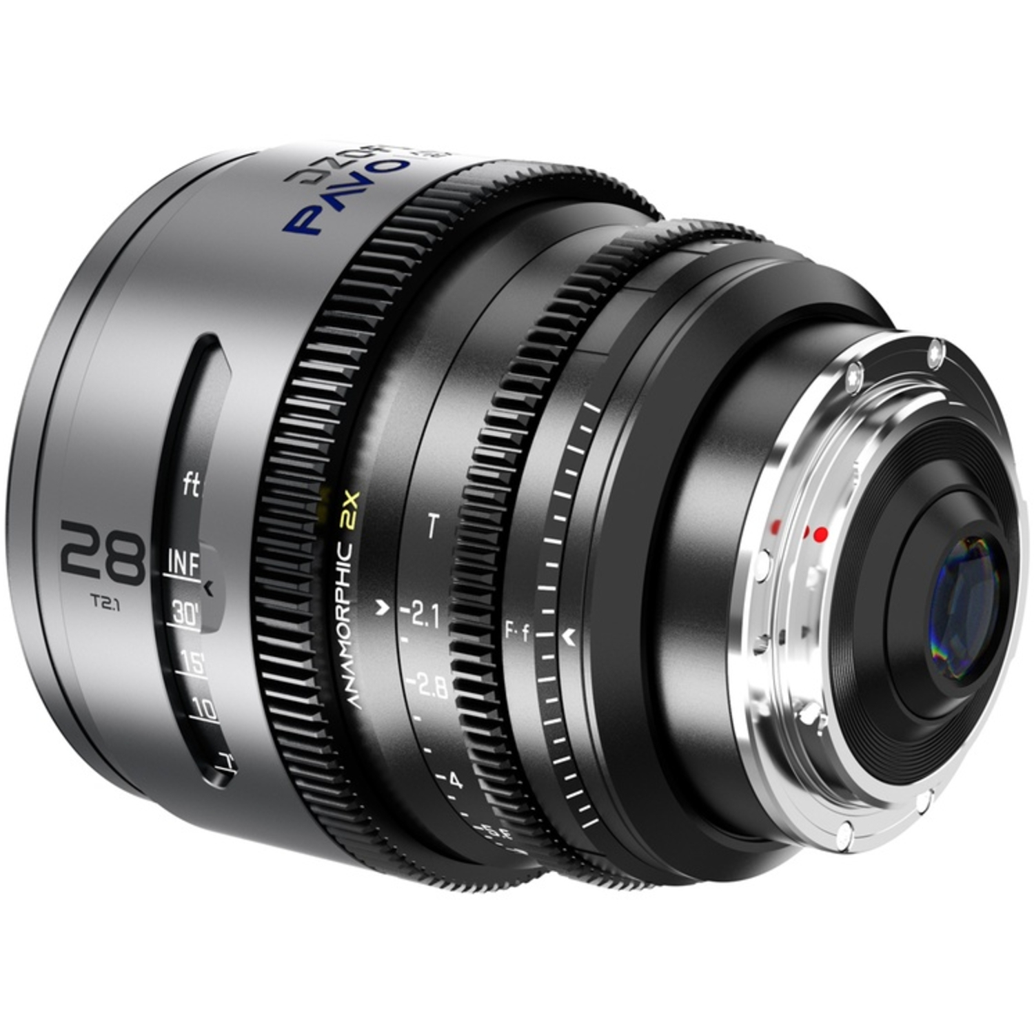 DZOFILM PAVO 2X ANAMORPHIC 6-Lens Kit 28/32/40/55/75/100mm T2.1/T2.4 Blue Coating Metric für PL/EF-Mount