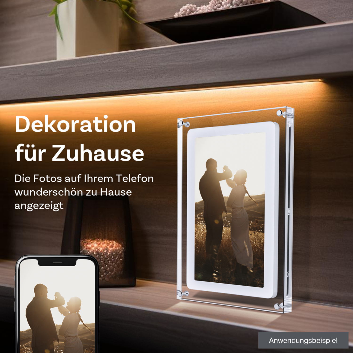 Pora&Co Digitaler Acrylbilderrahmen DPF-106 10"