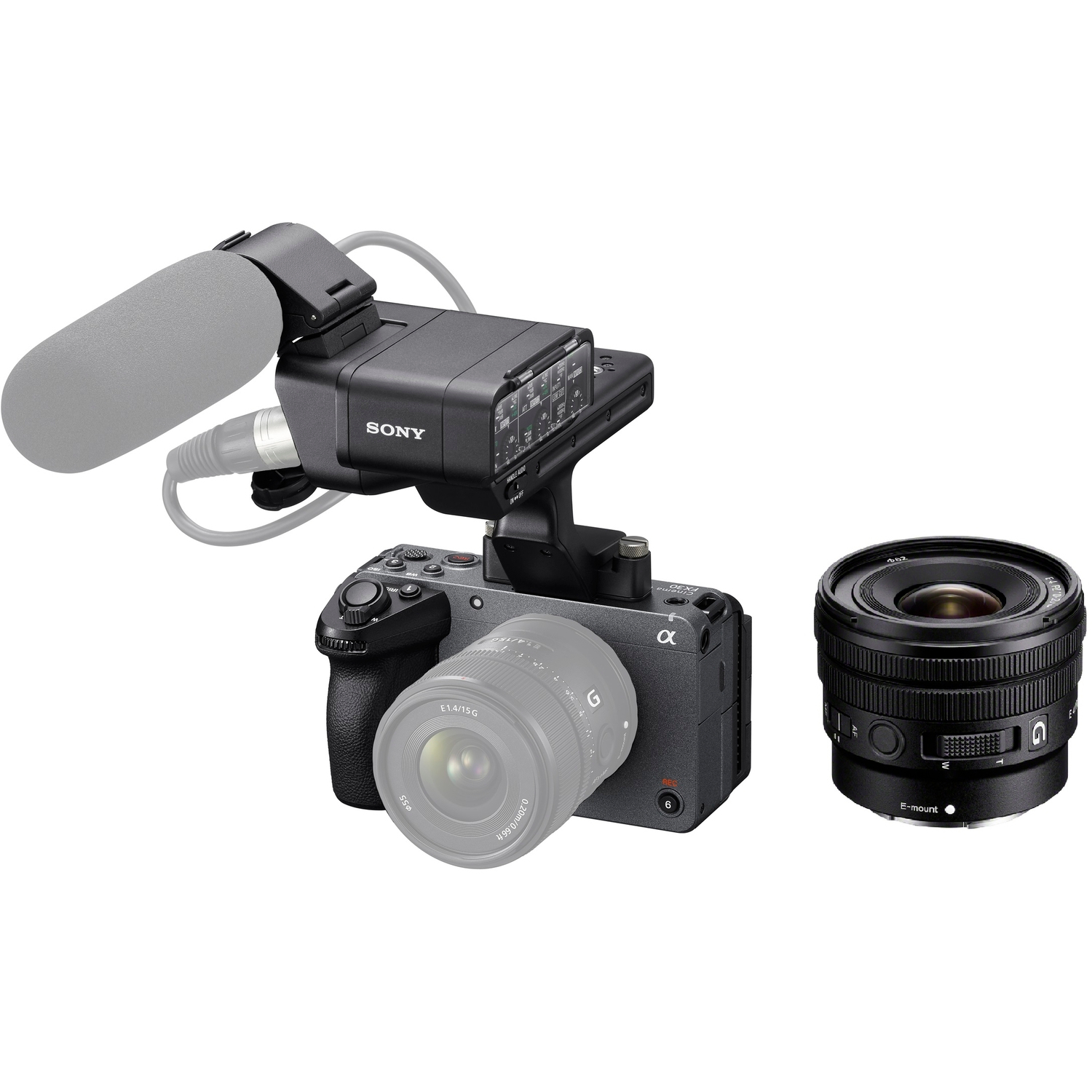 Sony FX30 mit XLR Handgriff und E PZ 10-20mm F4 G