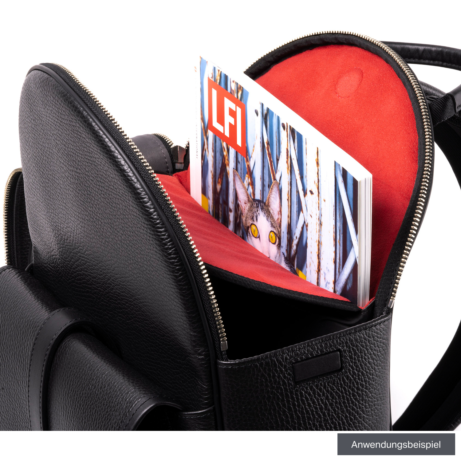 Artisan & Artist ACAM-EX0002 Premium Leder-Rucksack ''TOKYO'' schwarz