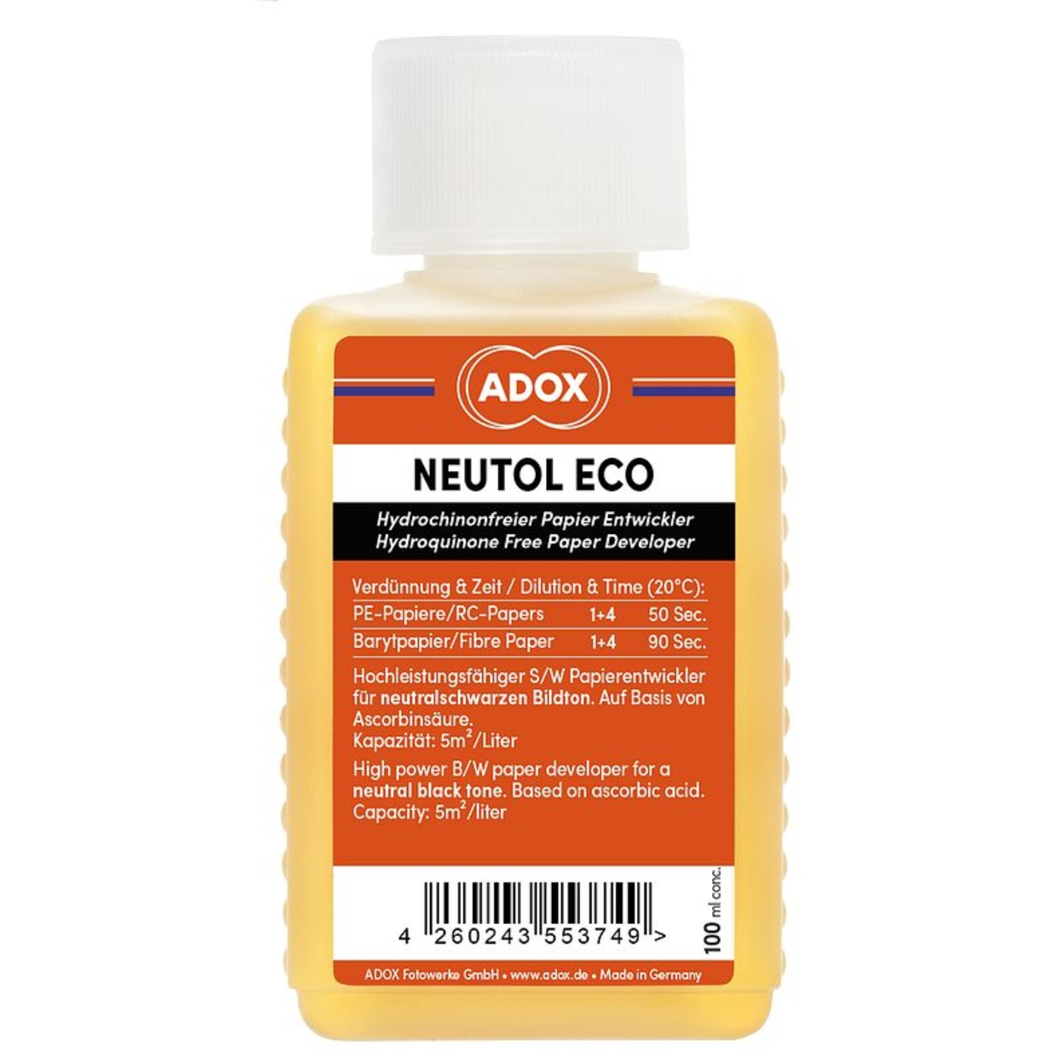 ADOX Neutol ECO 100ml S/W-Papier-Entwickler Konzentrat