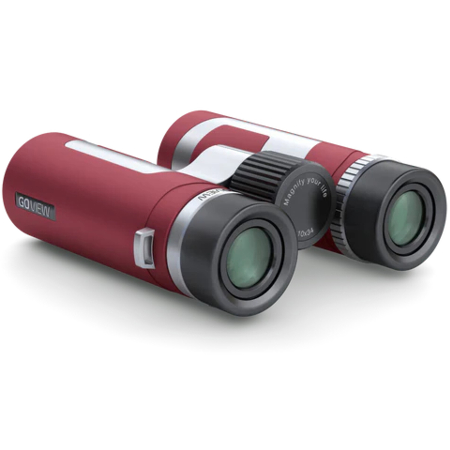 GoView ZOOMR 10x34 Ruby red Special Edition Fernglas mit Peter Hadley Tuch