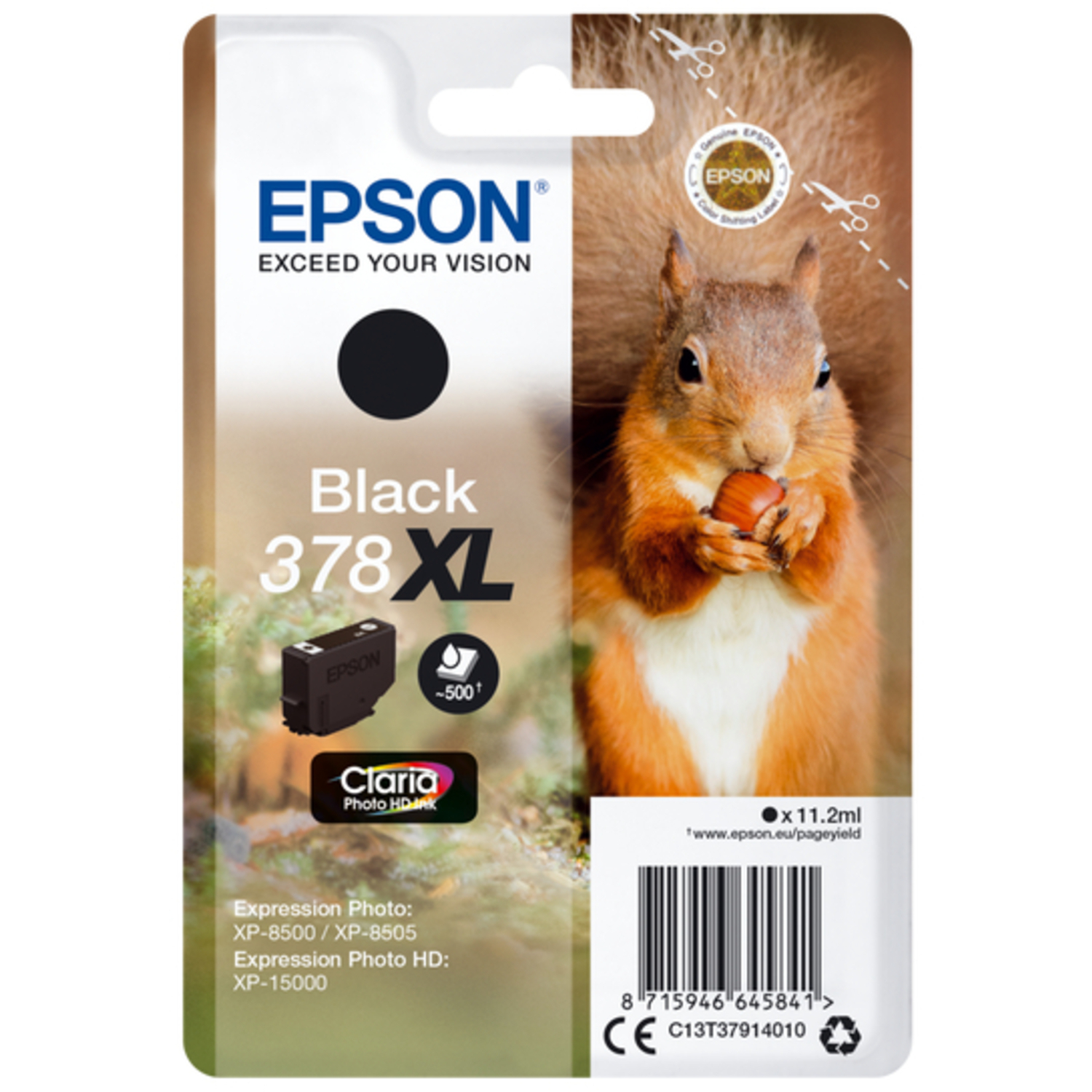 Epson 378XL Eichhörnchen Claria Photo HD Single Black Tinte