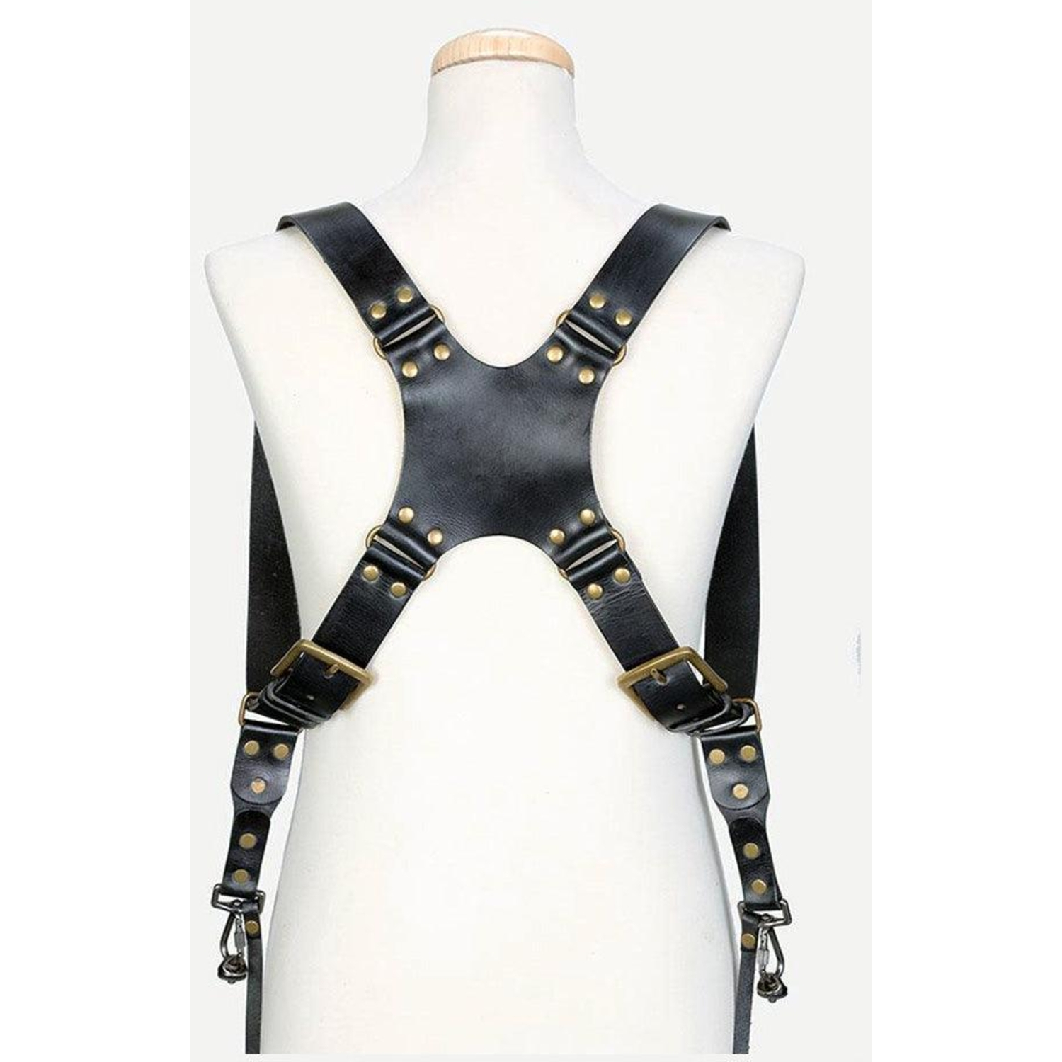 Bronkey Doppel-Kameragurt Berlin #501 Leder schwarz