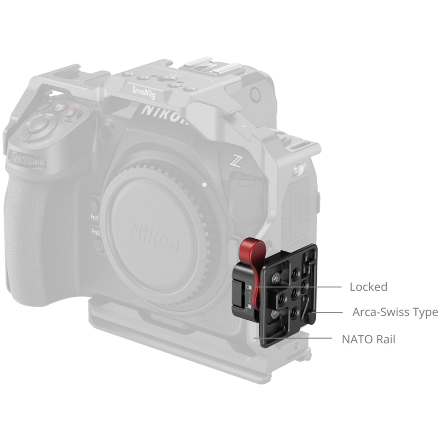 SmallRig NATO-Klemme mit Arca-Swiss-Schnellwechselplatte MD4857