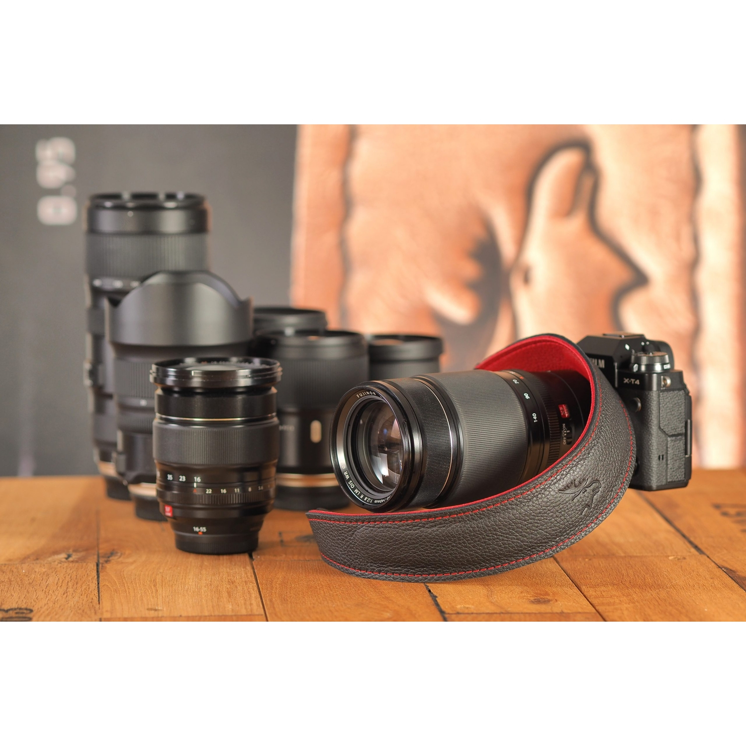 EDDYCAM Kameragurt 50mm schwarz-rot