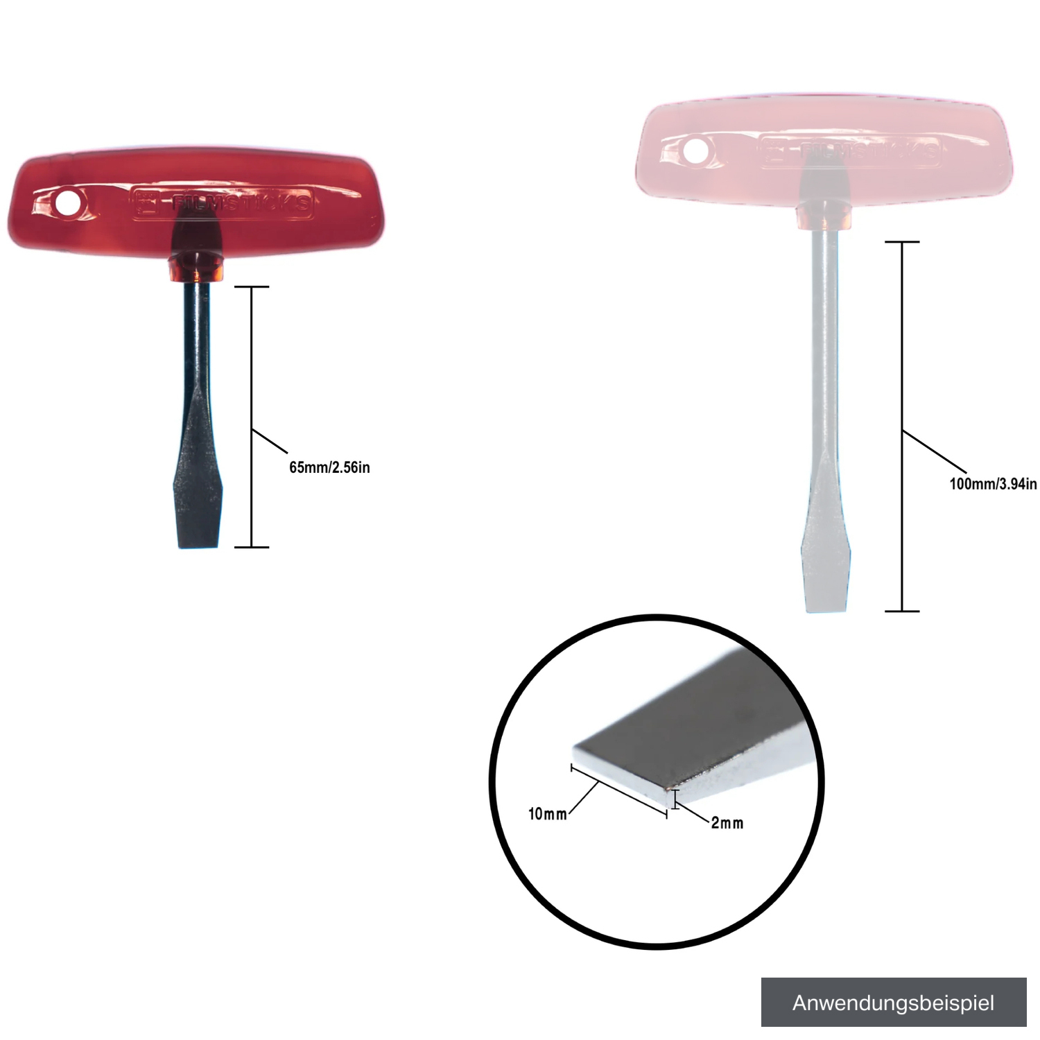 Filmsticks T-Griff 10mm Schlitzschraubendreher, Schwarz