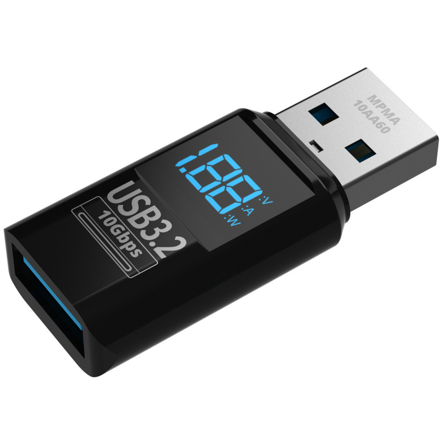 Mathorn USB-Leistungsmesser-Adapter MPMA-10AA60 USB-A zu USB-A 10Gbit/s 