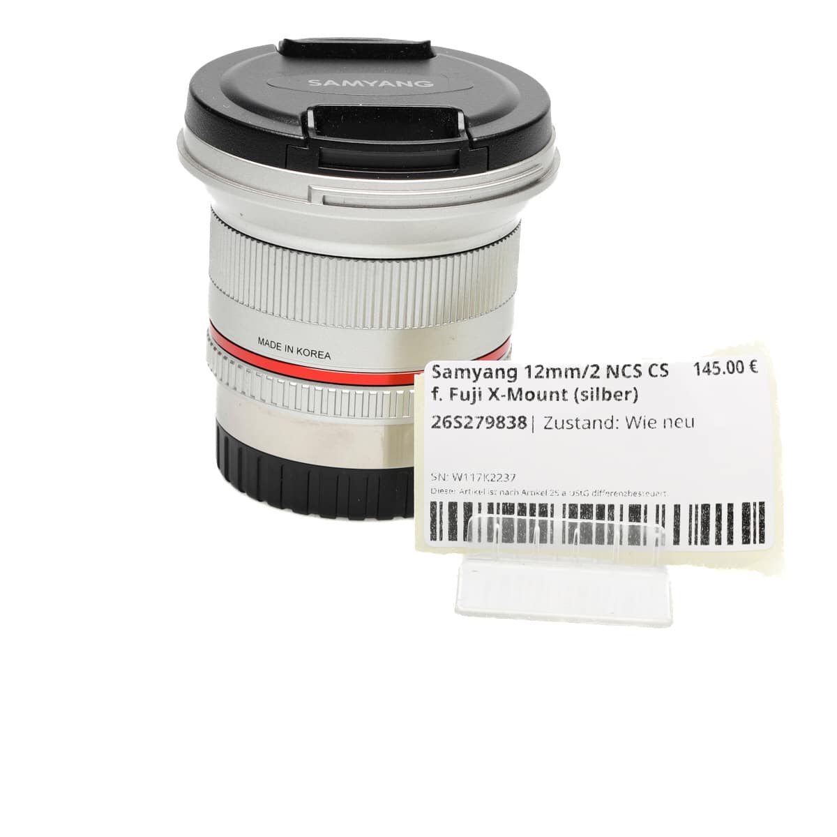Samyang MF 12mm F2 NCS CS für Fujifilm X-Mount silber gebraucht
