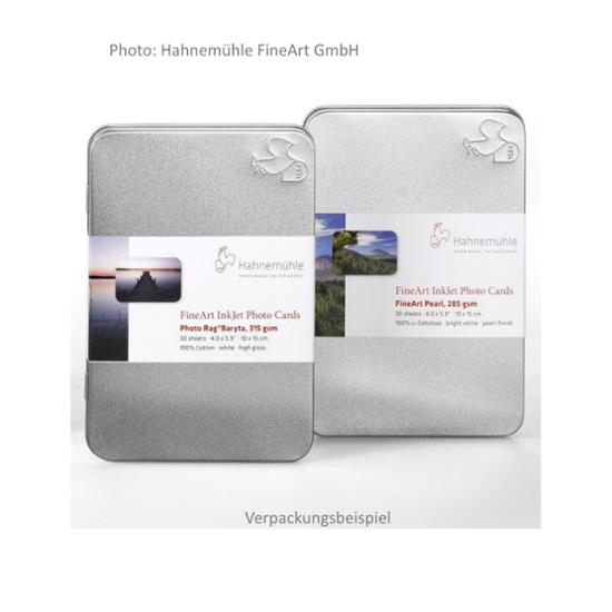 Hahnemühle FineArt Pearl 285g/m² 10x15 in Metallbox  30 Blatt