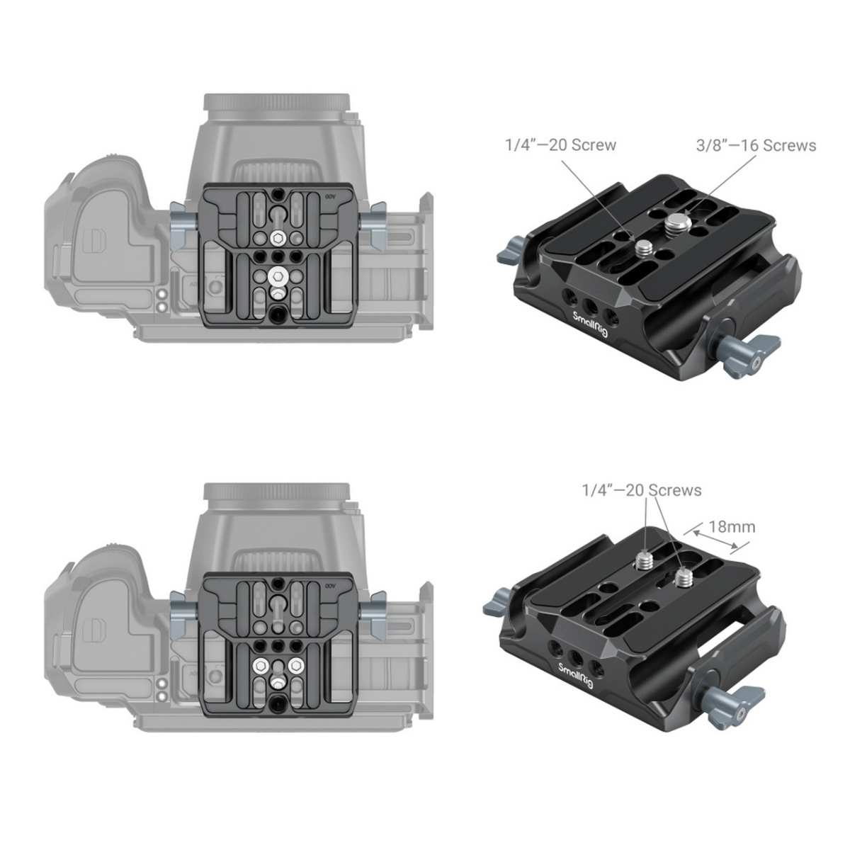 SmallRig Universal LWS Grundplatte mit dualer 15mm Stangenklemme 3357