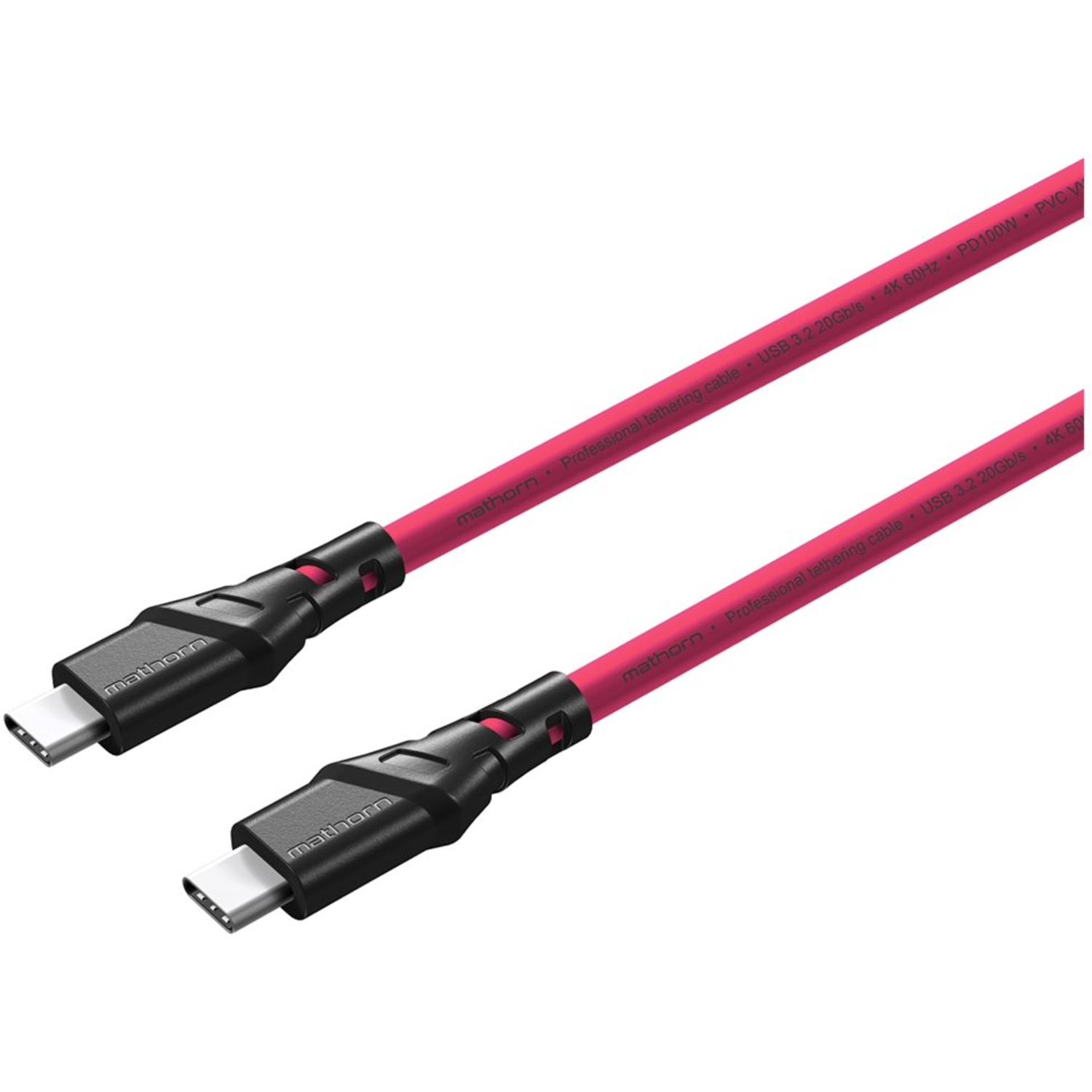 Mathorn Tetheringkabel MTC-210M 2m 20Gbps 4K 60Hz 100W USB C-C Magenta