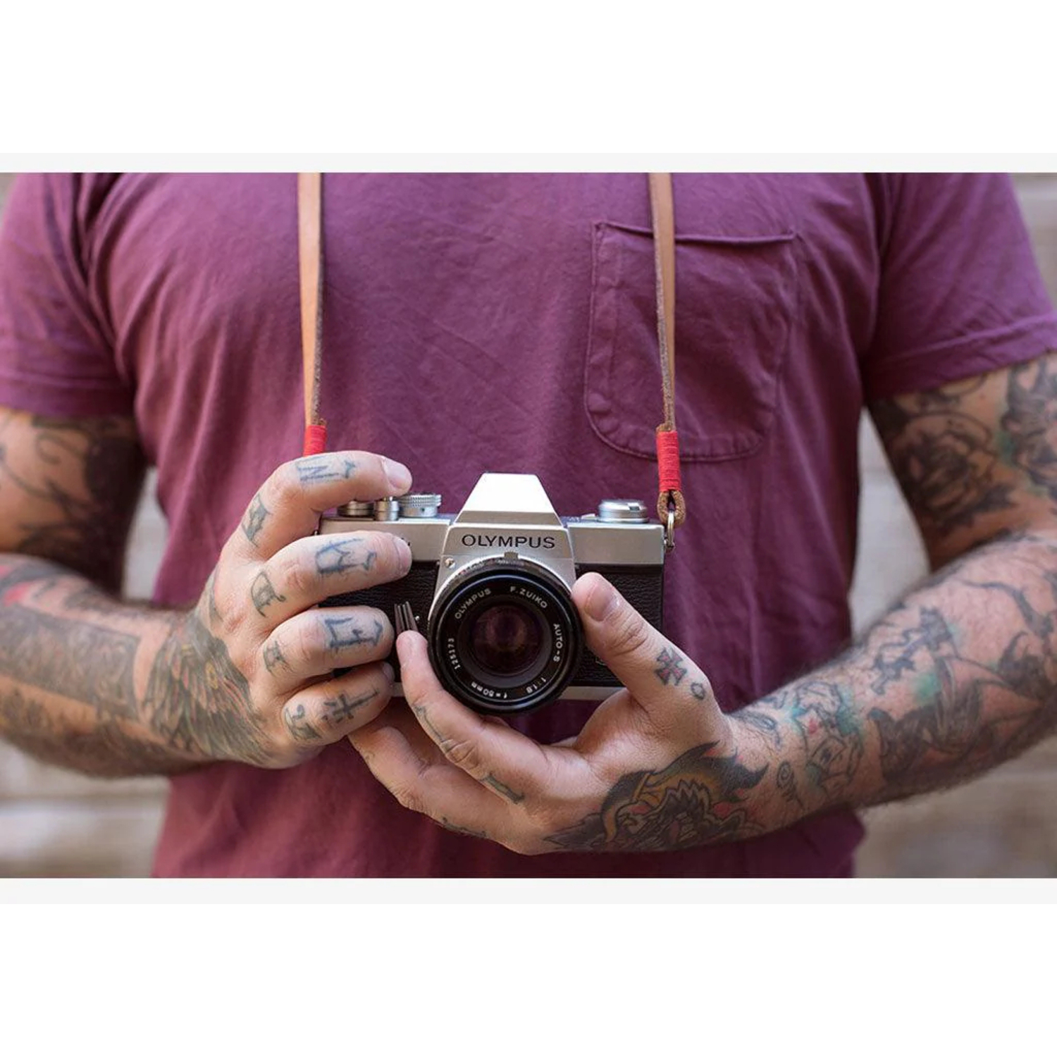 Bronkey Kameragurt Tokyo #103 Leder 95cm Tanned-rot