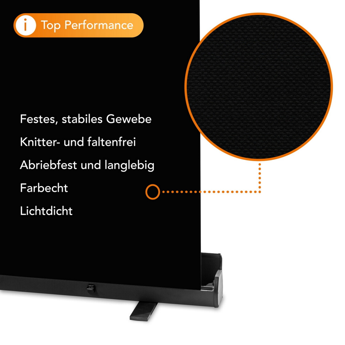 Walimex pro Roll-up Panel Hintergrund in Schwarz 155x200 cm